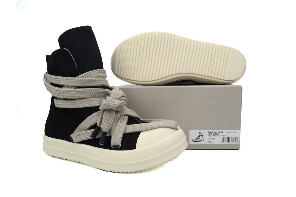Rick Owens DRKSHDW Luxor Hexa High 'Black Milk'