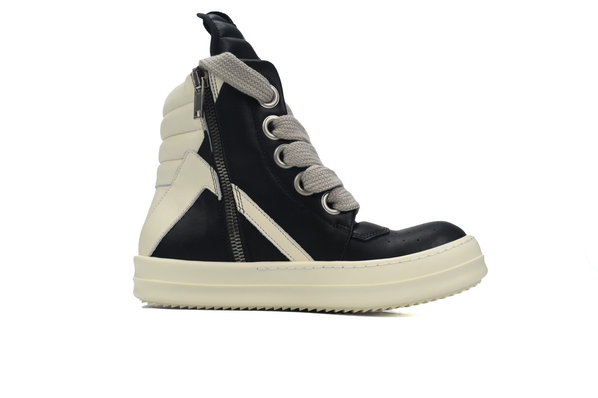 Rick Owens GeoBasket Oversized Eylet Black White
