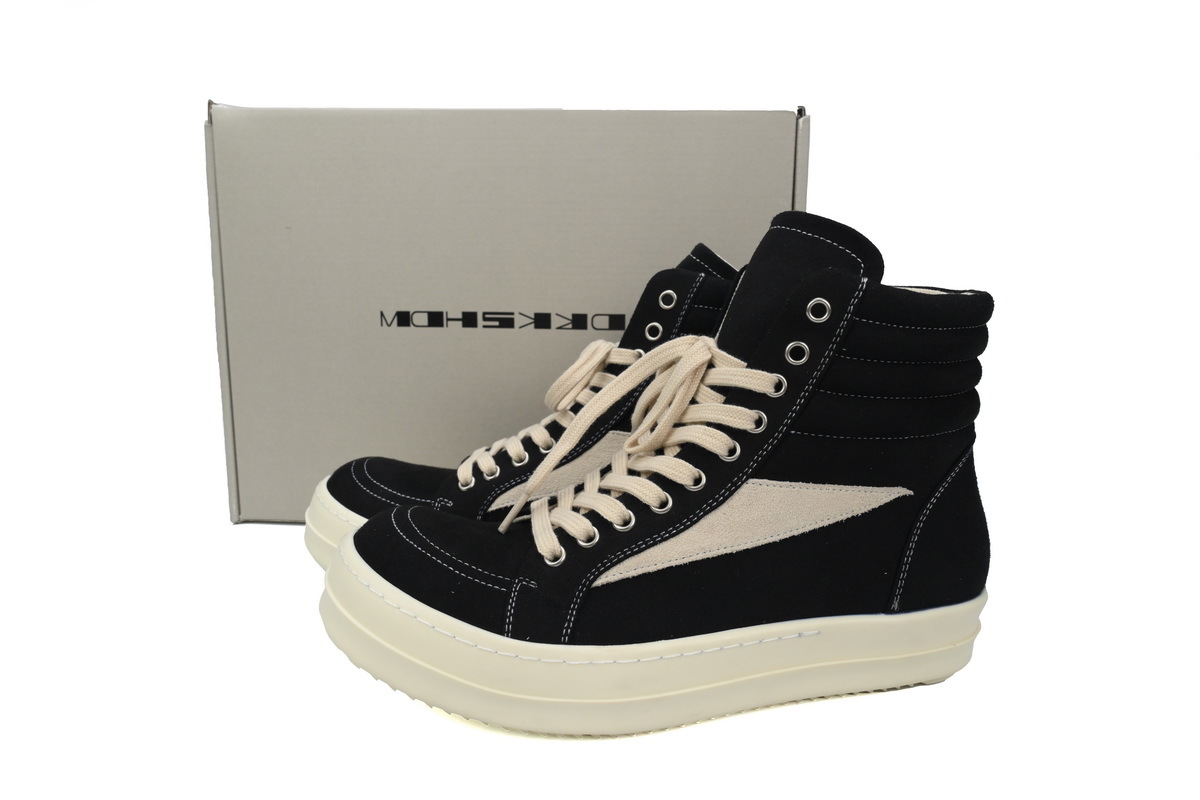 Rick Owens DRKSHDW Vintage High Sneakers in Canvas Black DU01F4801-BR-999