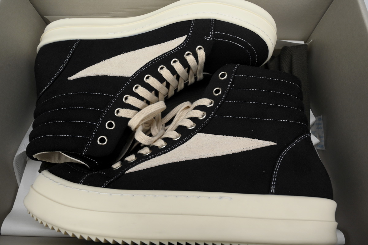 Rick Owens DRKSHDW Vintage High Sneakers in Canvas Black DU01F4801-BR-999