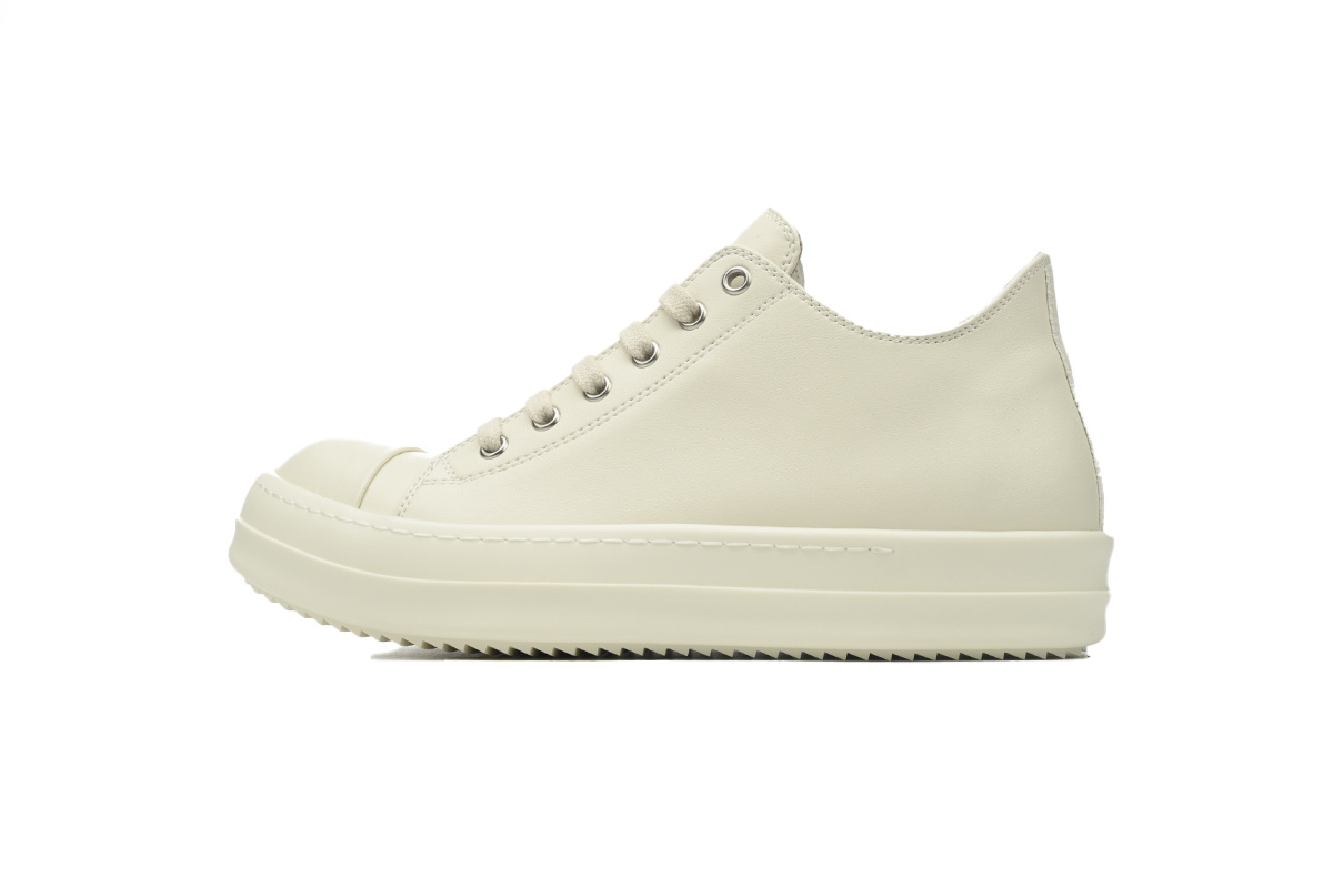 copy of Rick Owens Low Sneaks in Calf Leather All-Milk RU01C4891-LPO-1111