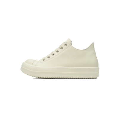 copy of Rick Owens Low Sneaks in Calf Leather All-Milk RU01C4891-LPO-1111 01
