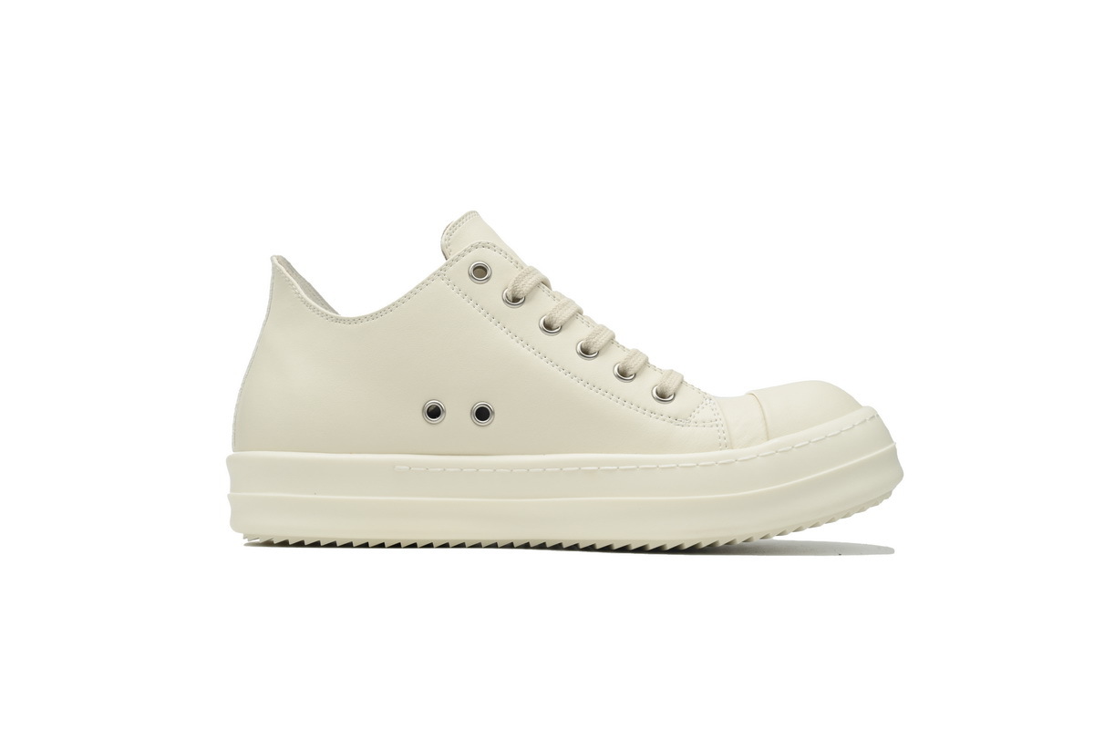 copy of Rick Owens Low Sneaks in Calf Leather All-Milk RU01C4891-LPO-1111