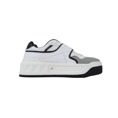 Valentino ONE STUD XL Nappa Leather Low-Top Sneaker White Pastel Grey Black 2Y0S0E71NWN0N2 02