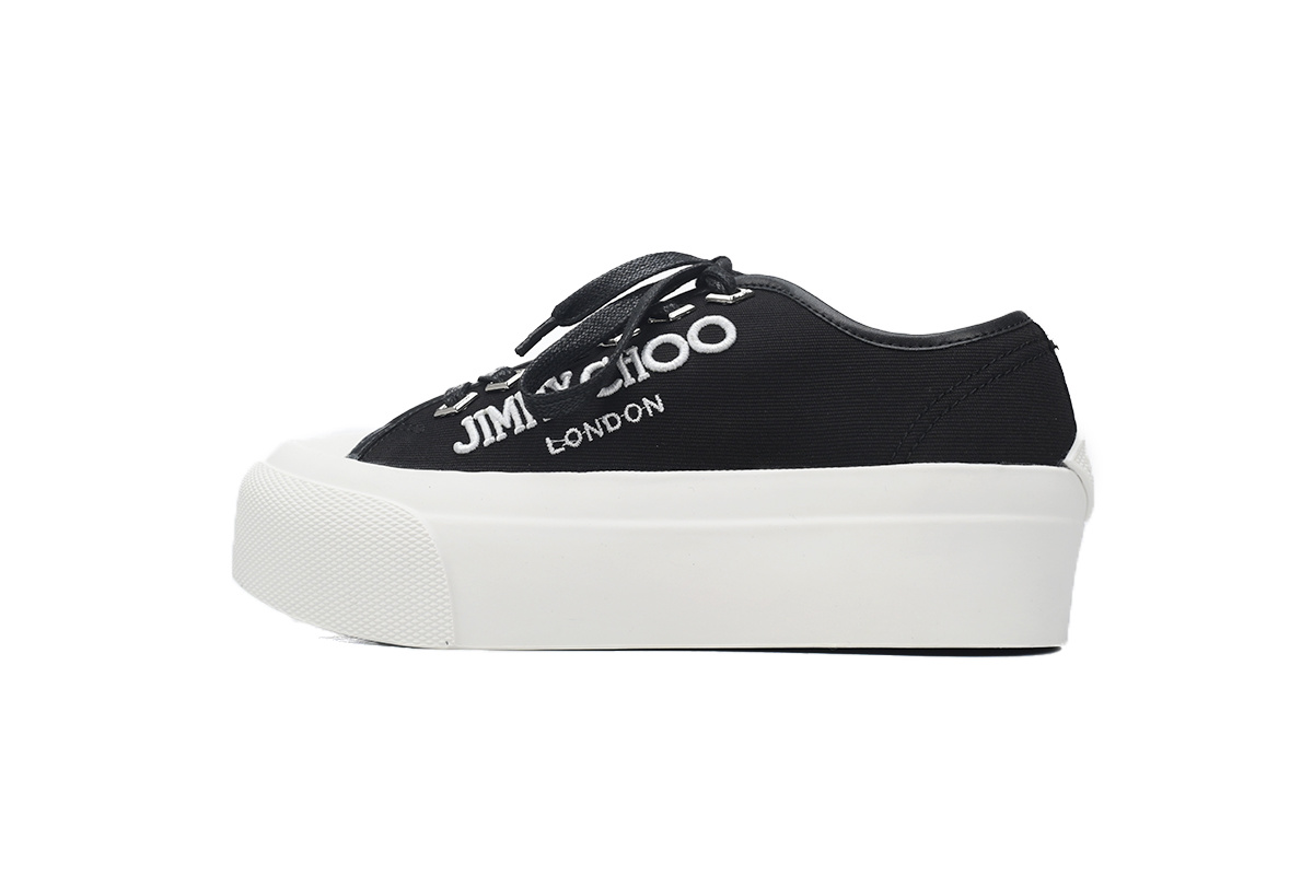 Women's Jimmy Choo Palma Maxi Black and Latte Canvas Platform Trainers PALMAMAXIFCYEJ000167712