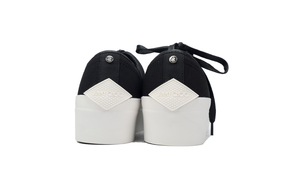 Women's Jimmy Choo Palma Maxi Black and Latte Canvas Platform Trainers PALMAMAXIFCYEJ000167712
