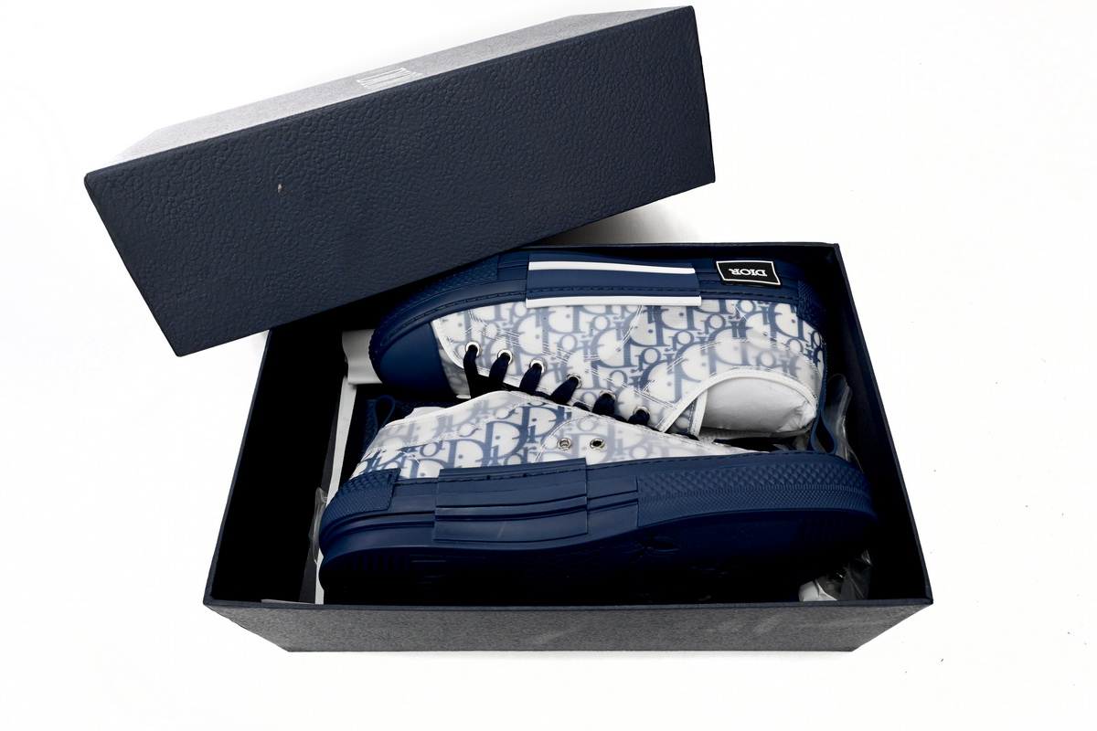 Dior B23 Oblique Transparency LOW White Blue
