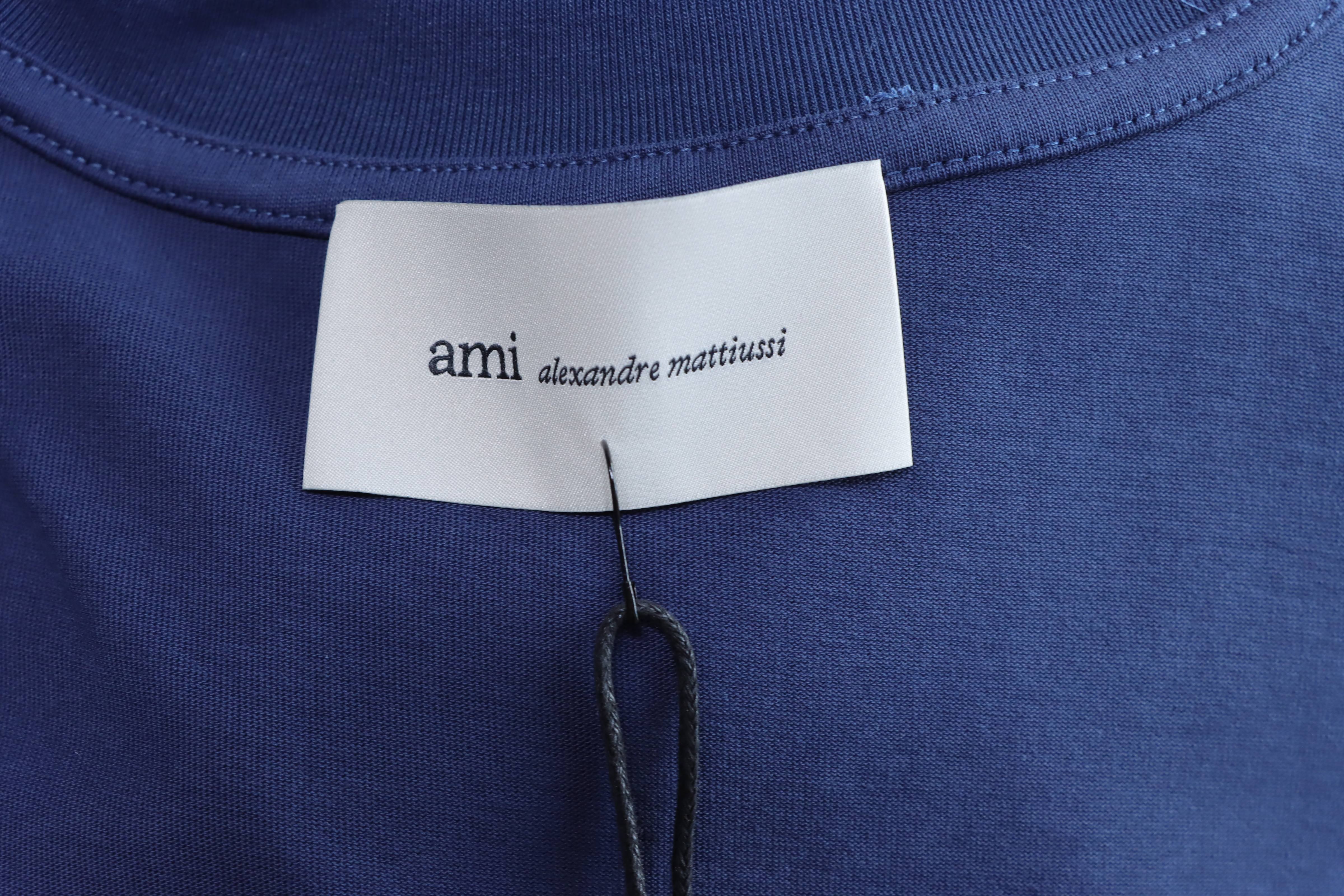 Ami Paris 26SS Contrast Stitch Ami de Coeur Embroidered Shirts