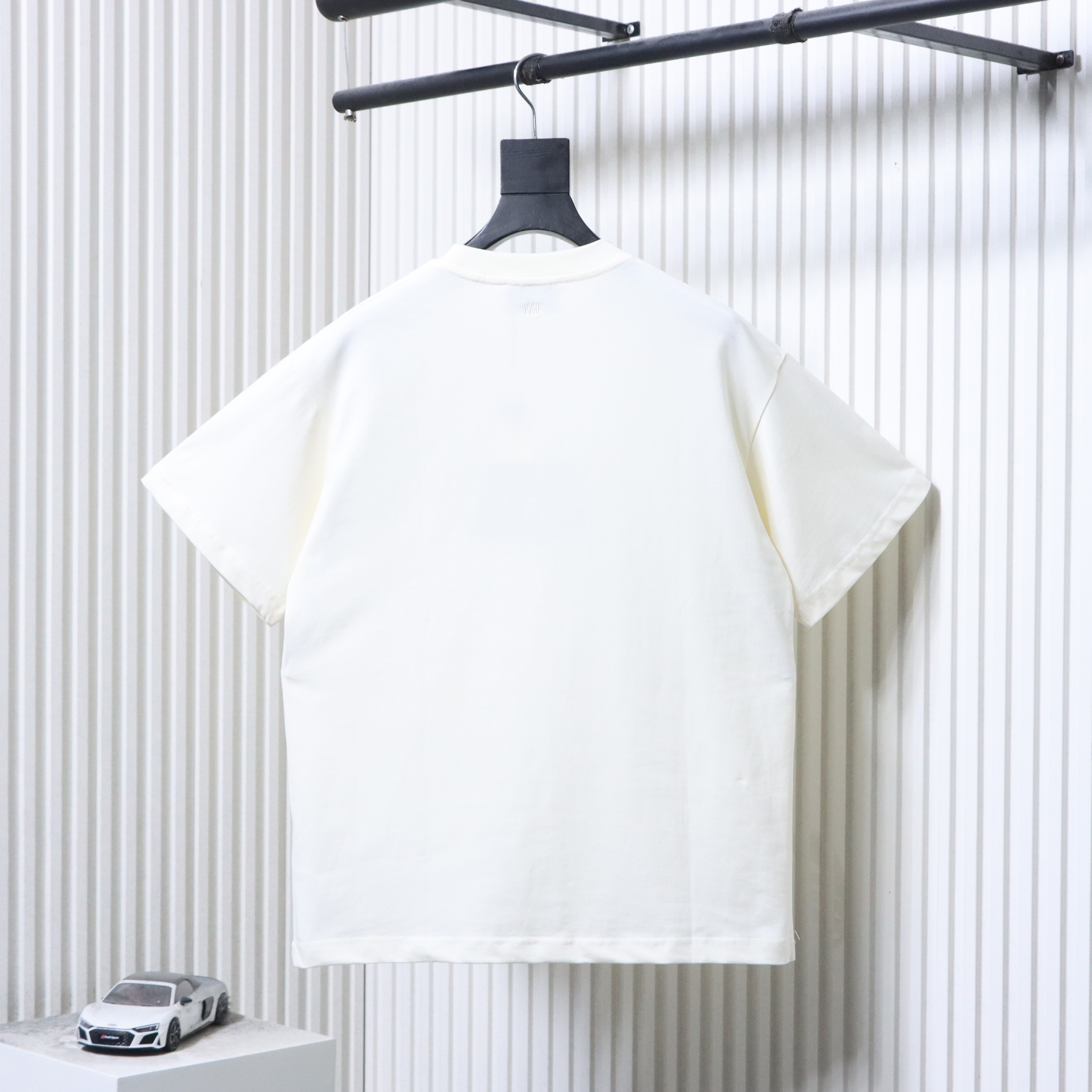 Ami Paris Crochet Letter Embroidered Short Sleeve Shirts