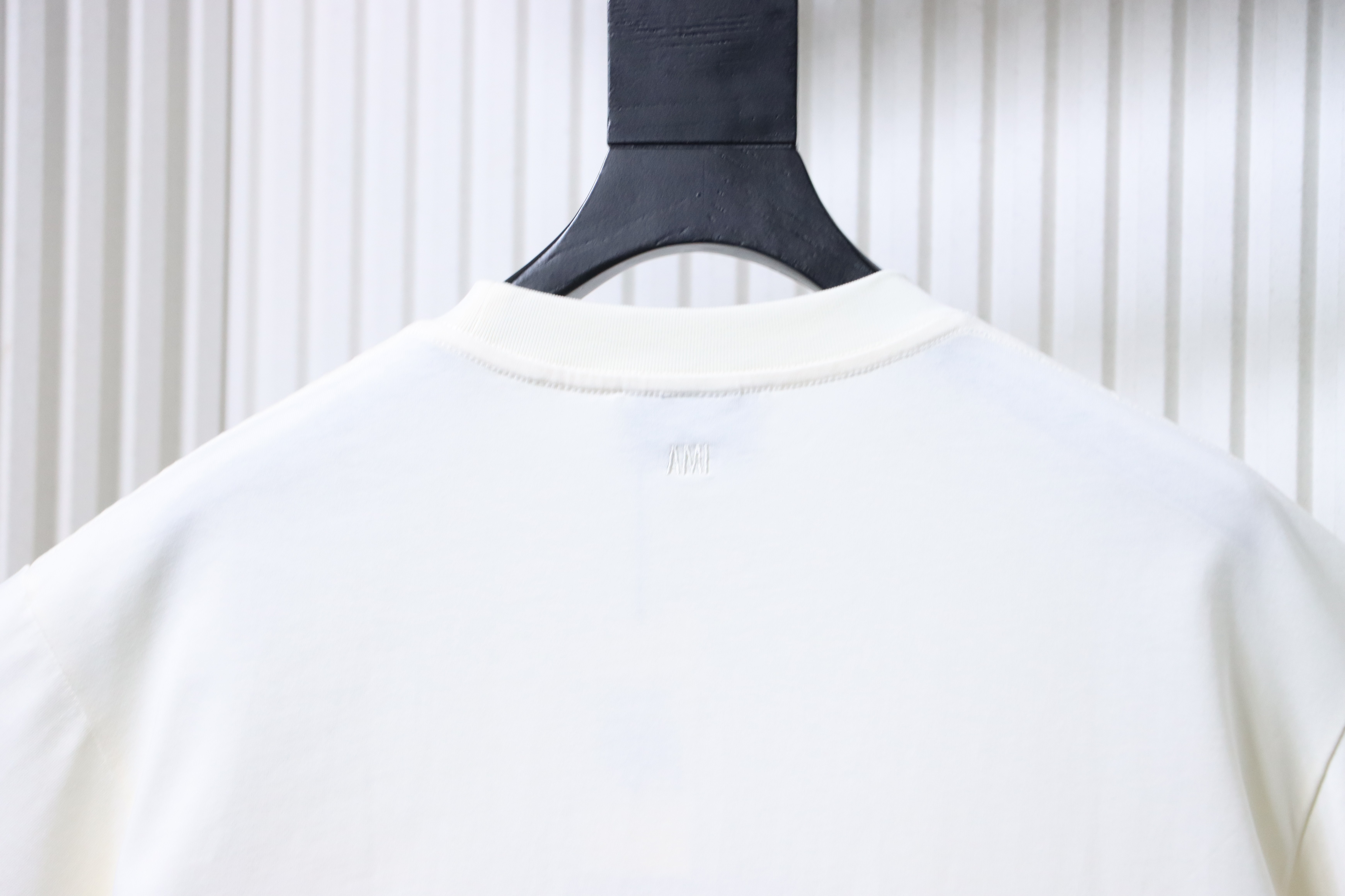 Ami Paris Crochet Letter Embroidered Short Sleeve Shirts