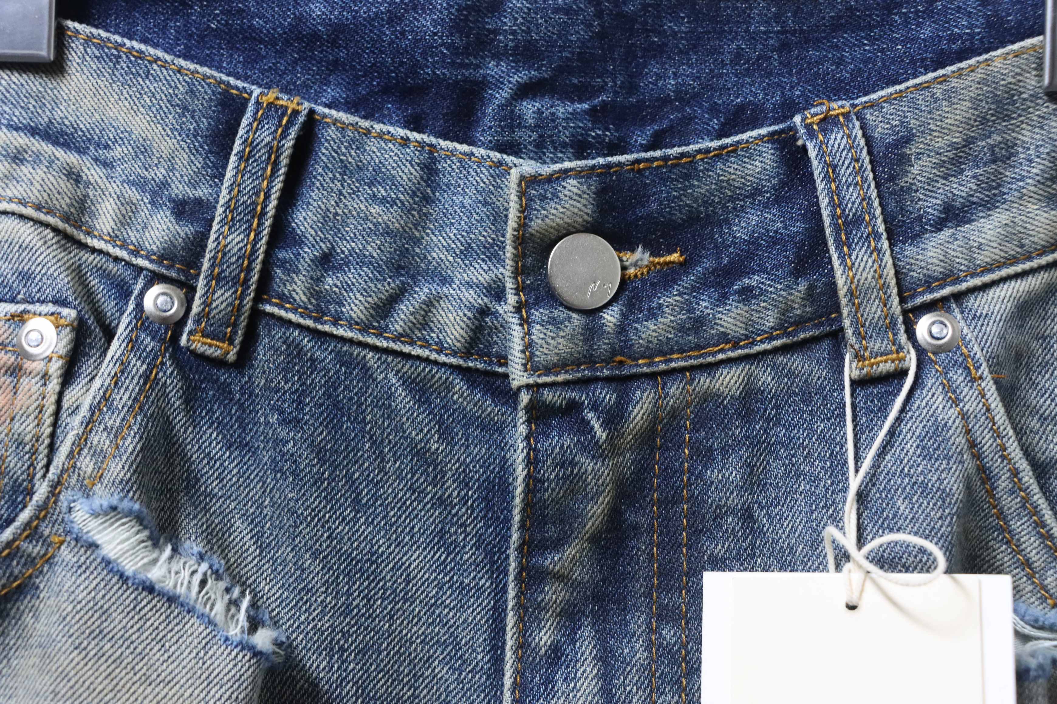 ANCELLM 25SS Heavy Washed Distressed Denim Jeans