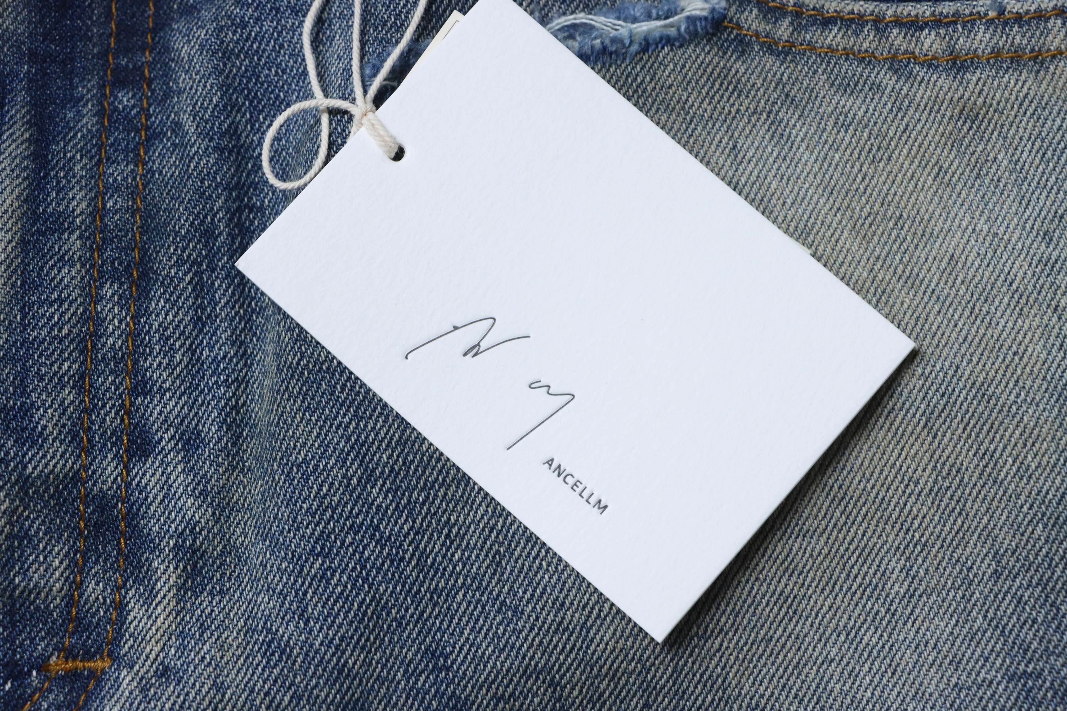 ANCELLM 25SS Heavy Washed Distressed Denim Jeans