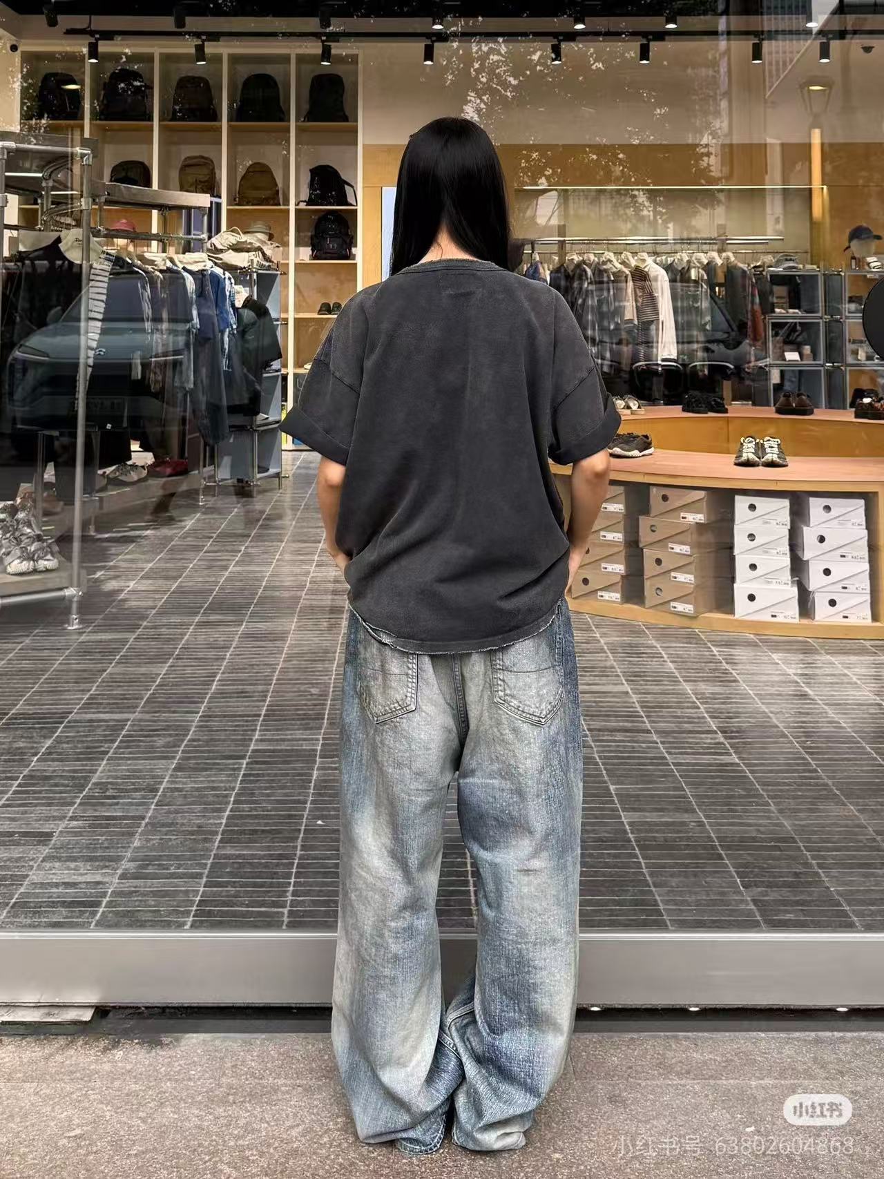 ANCELLM 25SS Heavy Washed Distressed Denim Jeans