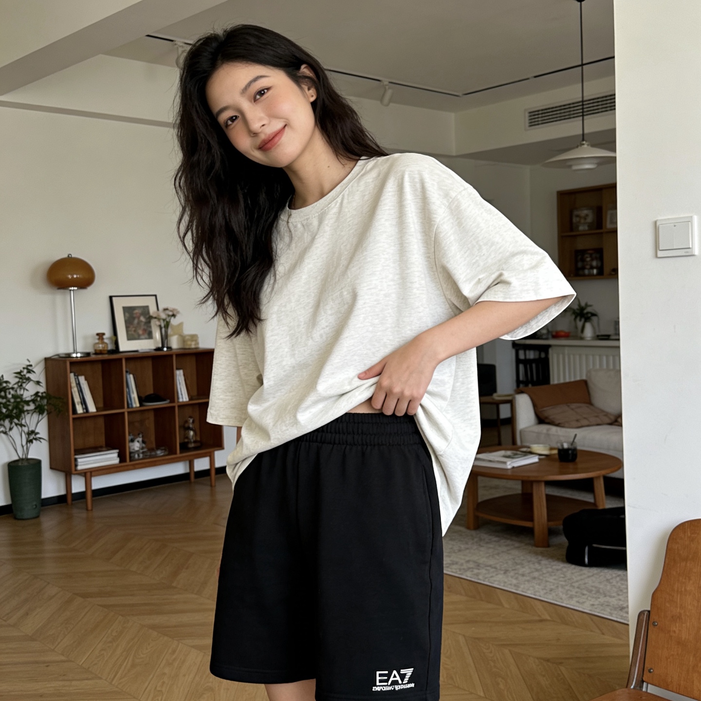 Armani Basic Printed Black Shorts