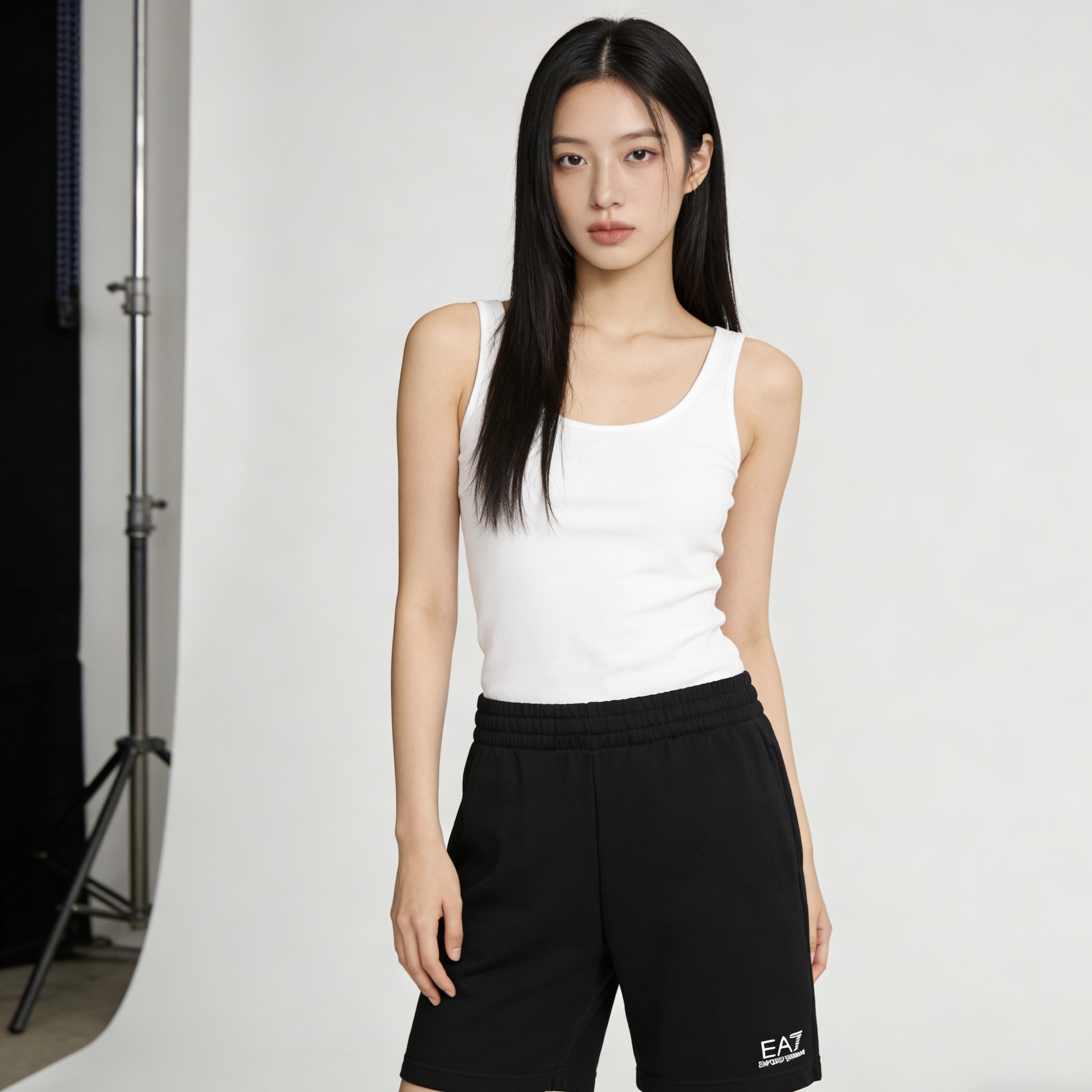Armani Basic Printed Black Shorts