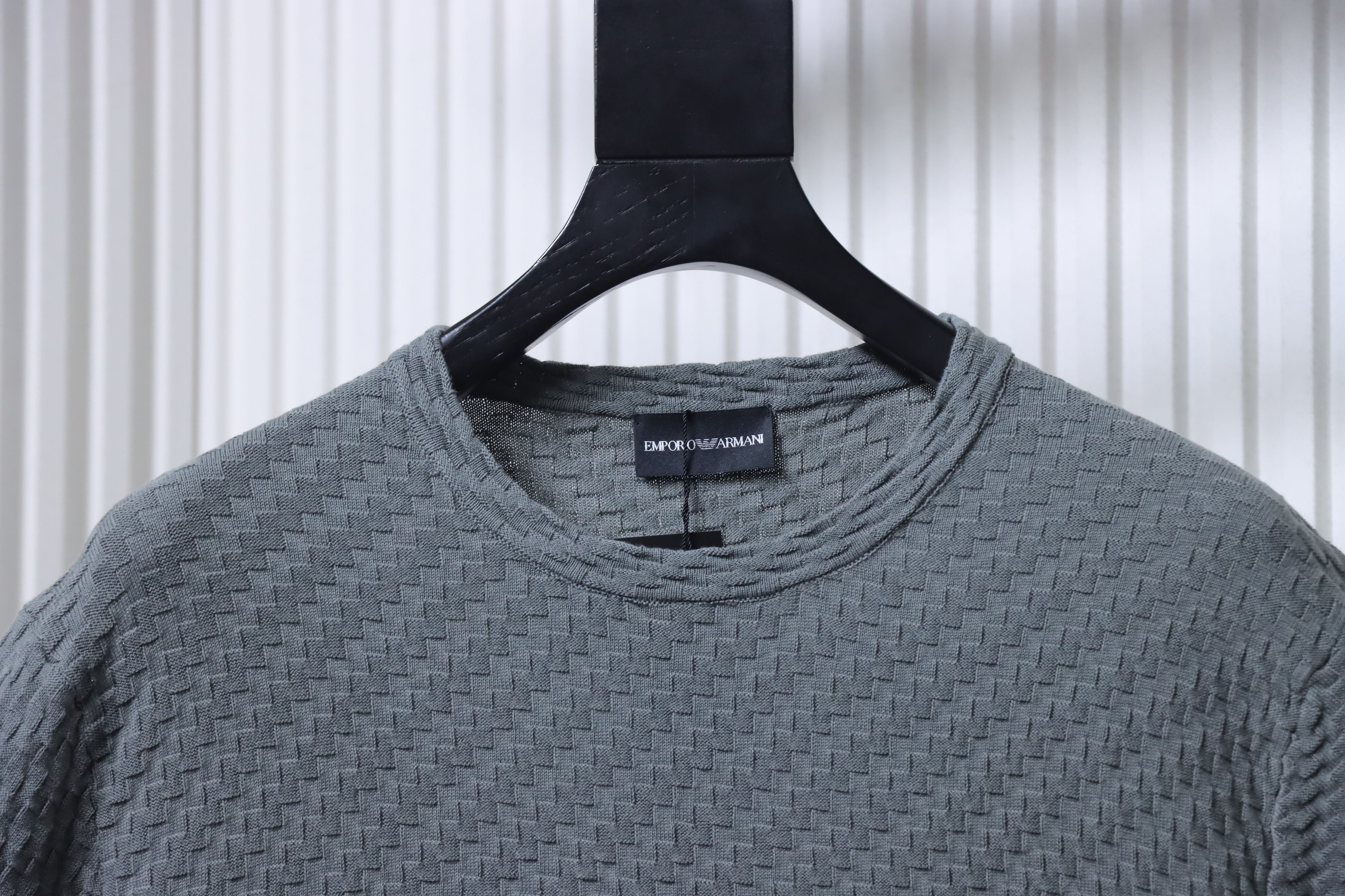 Armani Crew Neck Knit Short Ash Sleeve T-Shirt