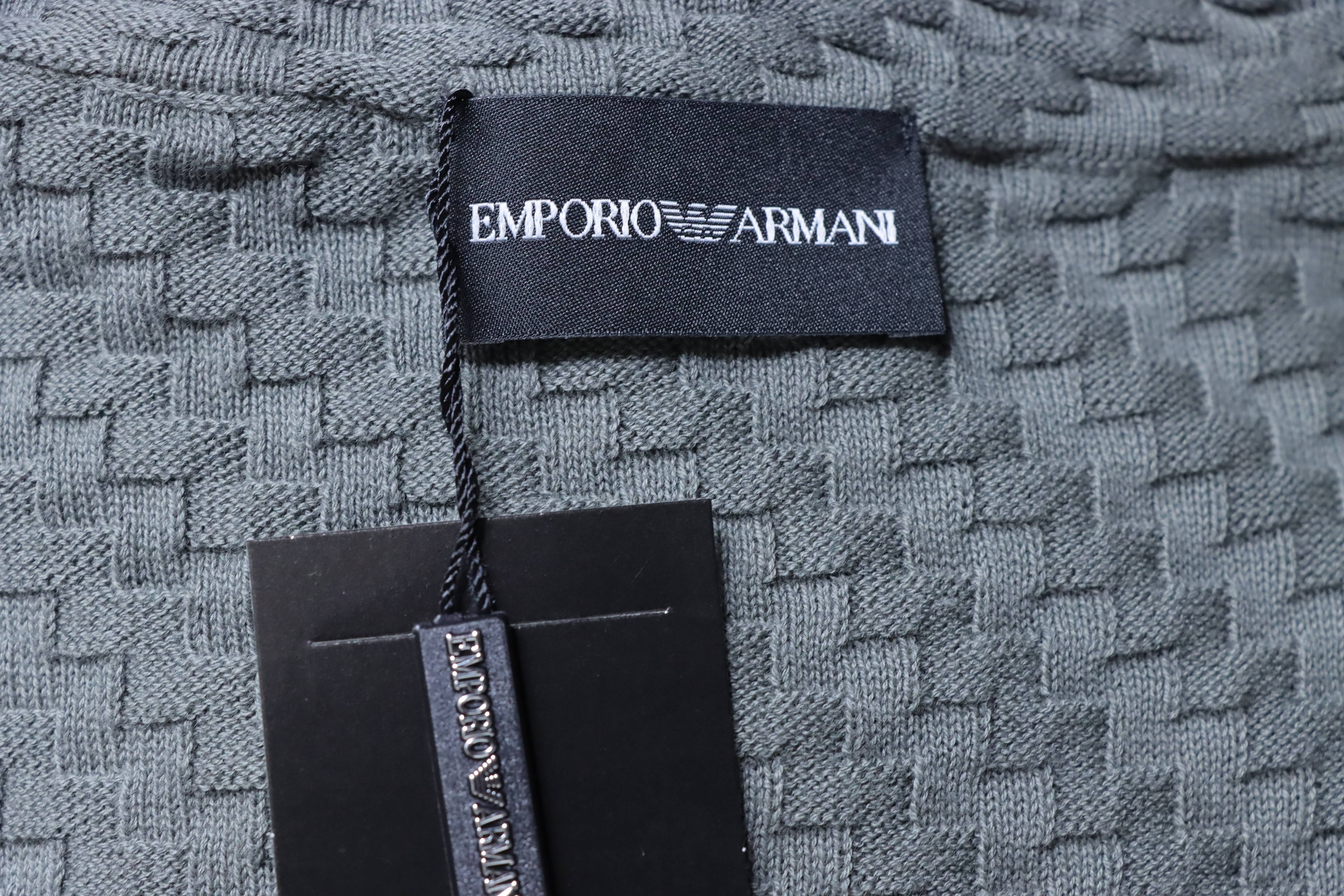 Armani Crew Neck Knit Short Ash Sleeve T-Shirt