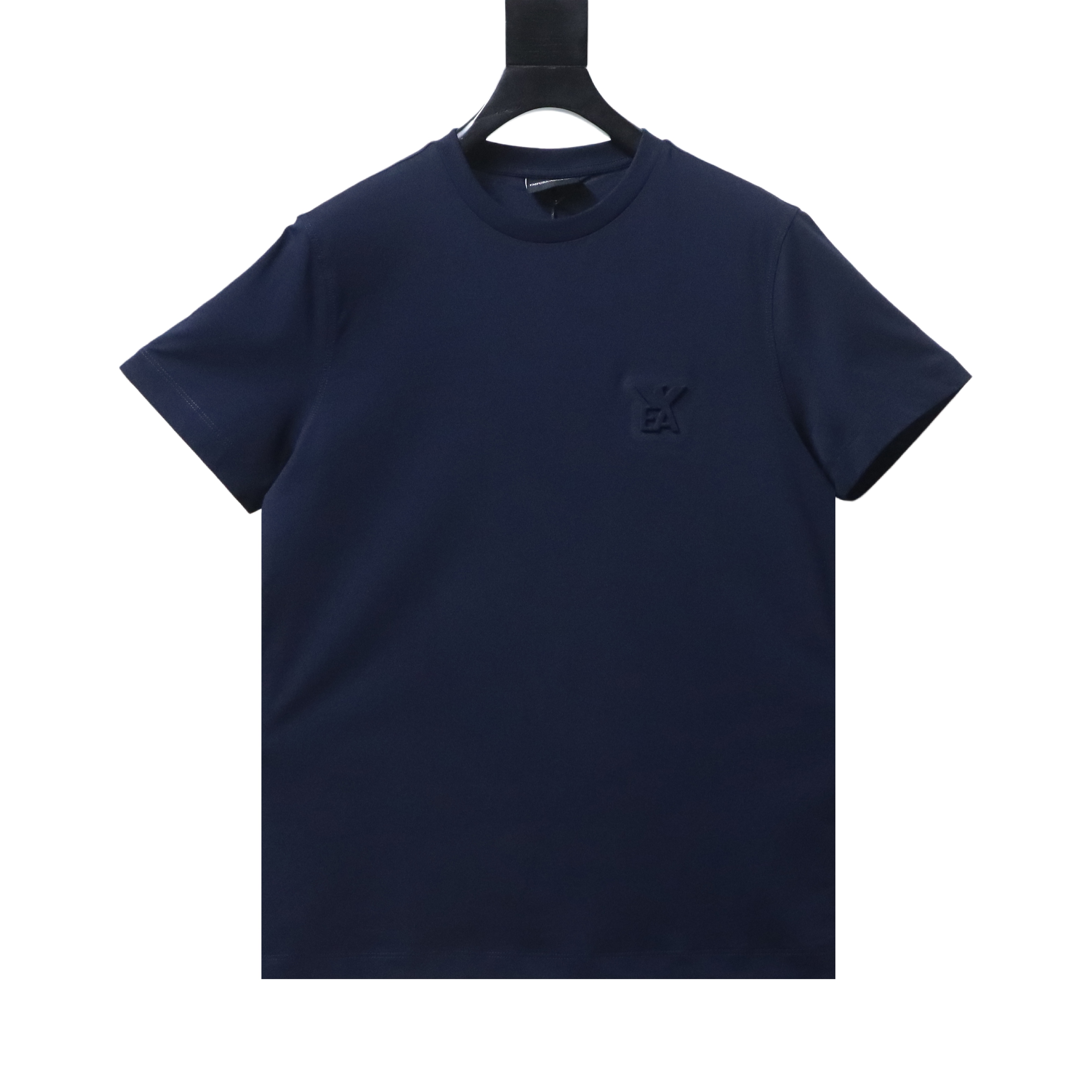 Armani Embossed Logo Short Sleeve T-Shirt 2-Pack Black and Blue