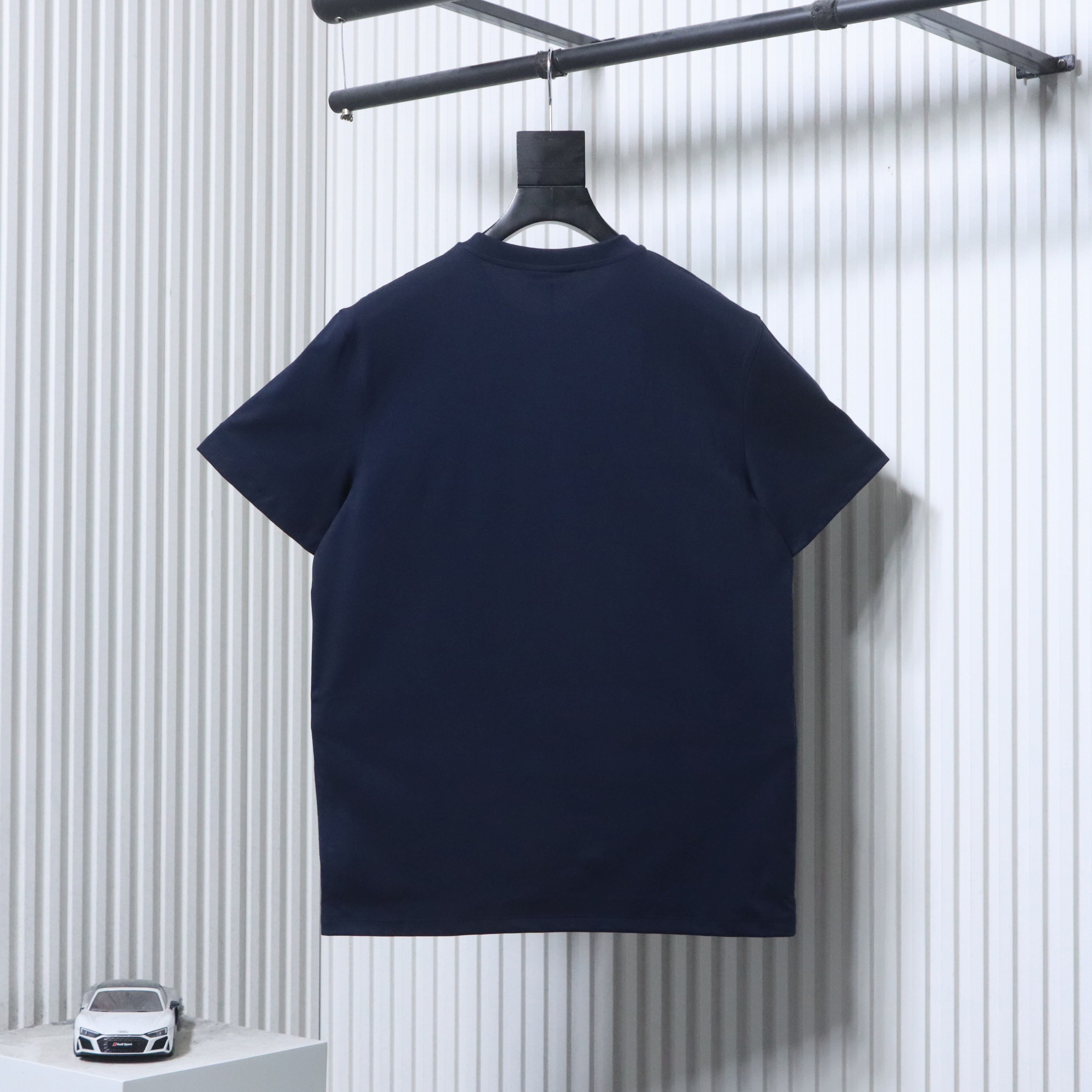 Armani Embossed Logo Short Sleeve T-Shirt 2-Pack Black and Blue
