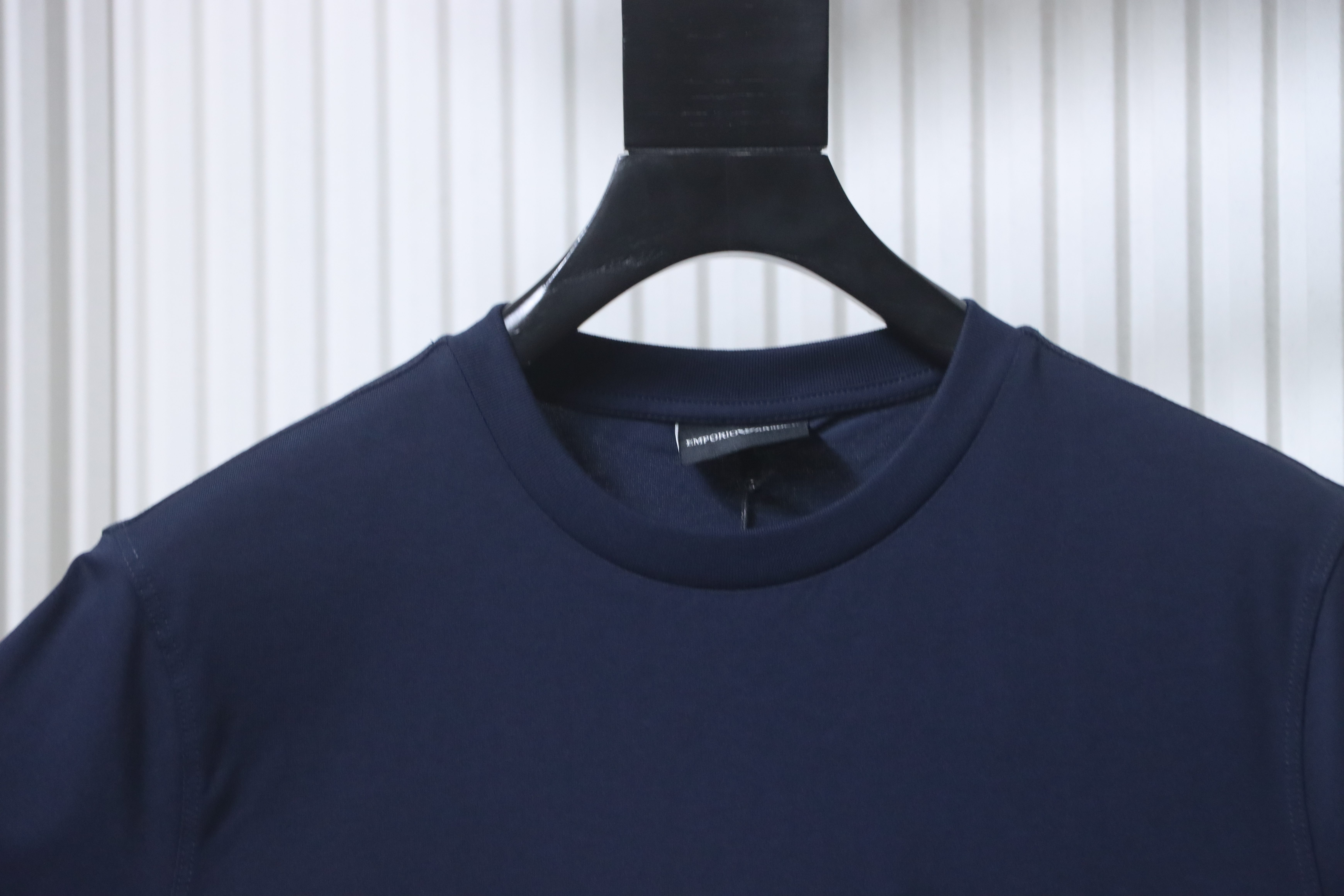 Armani Embossed Logo Short Sleeve T-Shirt 2-Pack Black and Blue