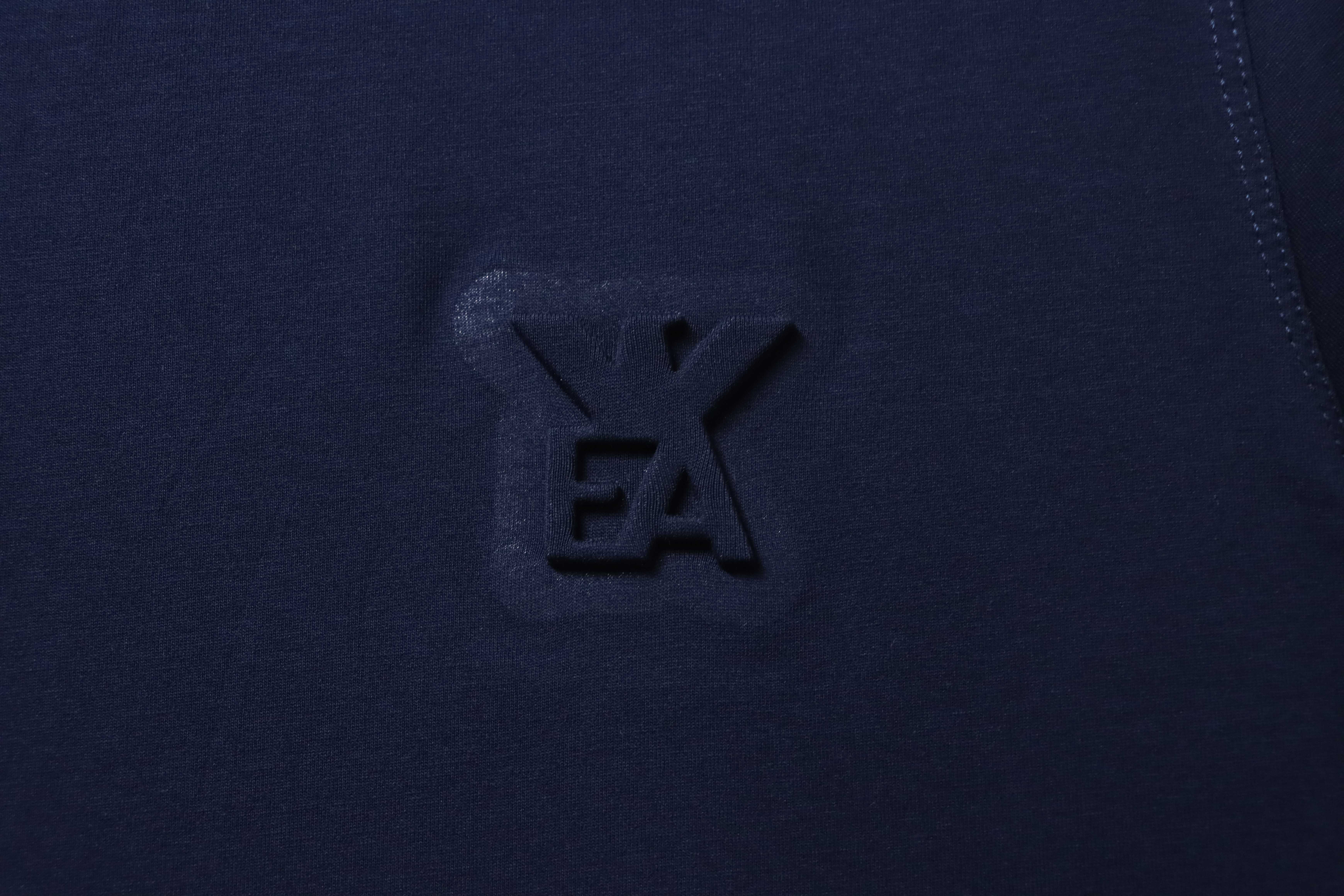 Armani Embossed Logo Short Sleeve T-Shirt 2-Pack Black and Blue