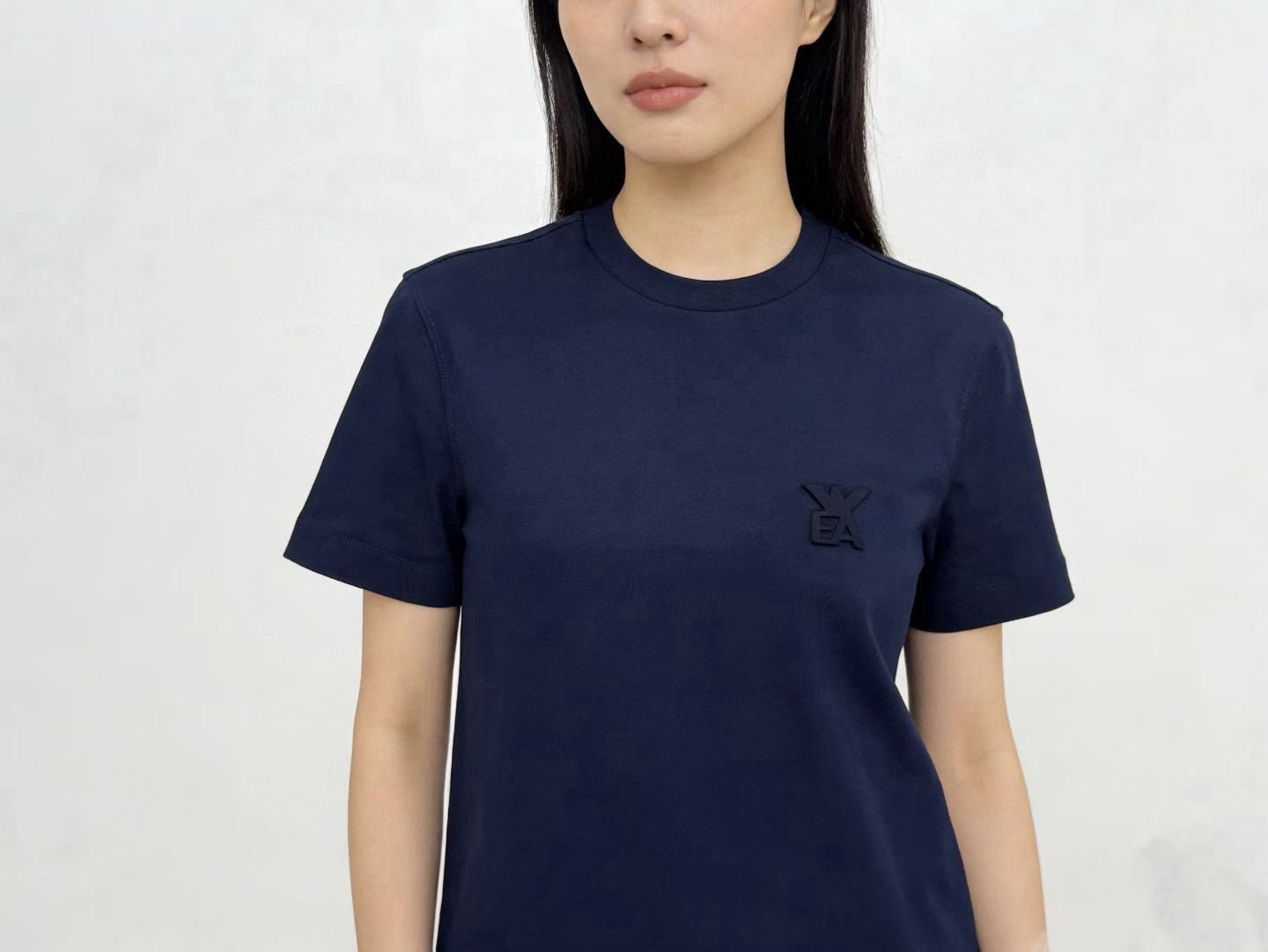 Armani Embossed Logo Short Sleeve T-Shirt 2-Pack Black and Blue