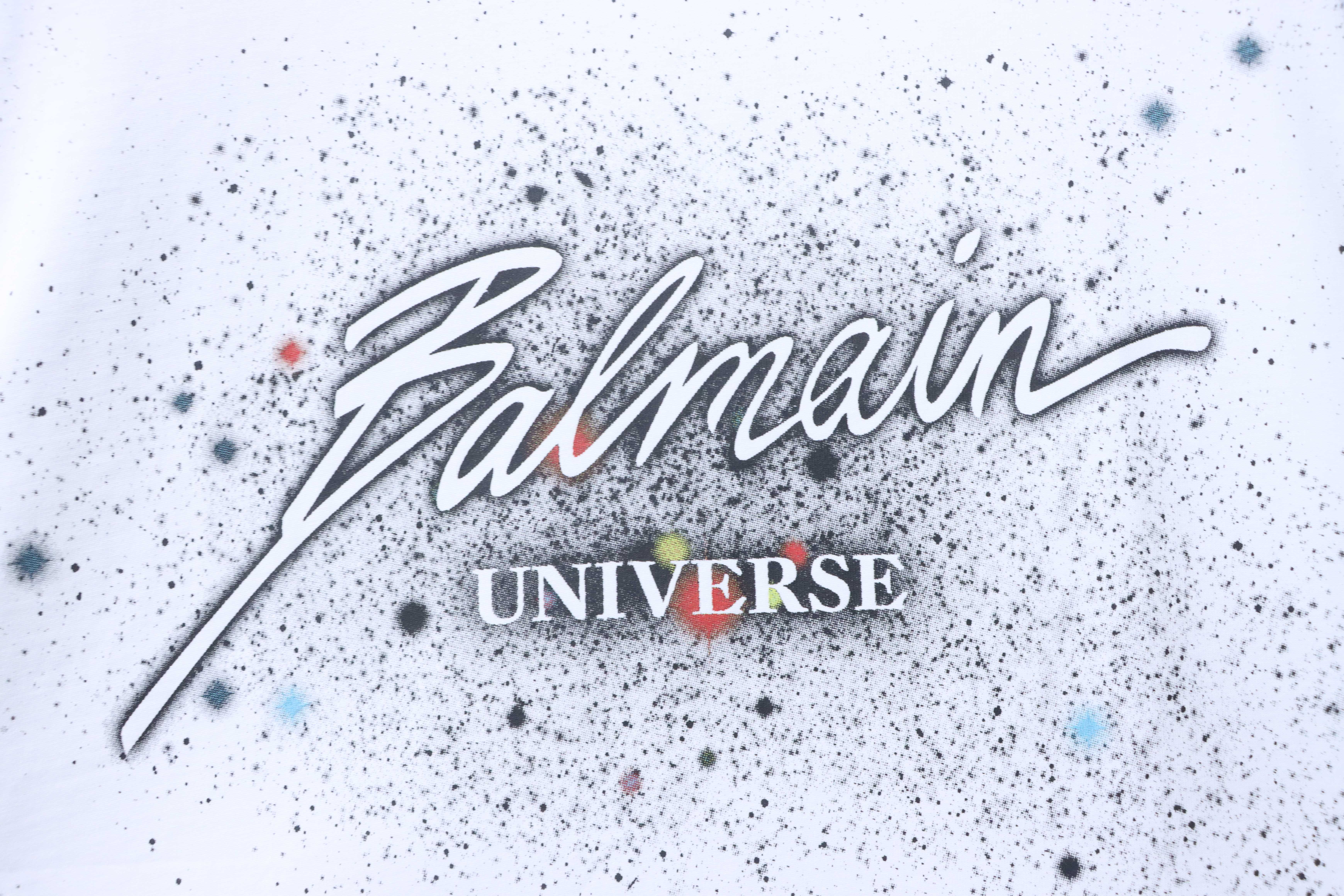 Balmain 26SS Cosmic Star Graffiti Short Sleeve T-Shirt