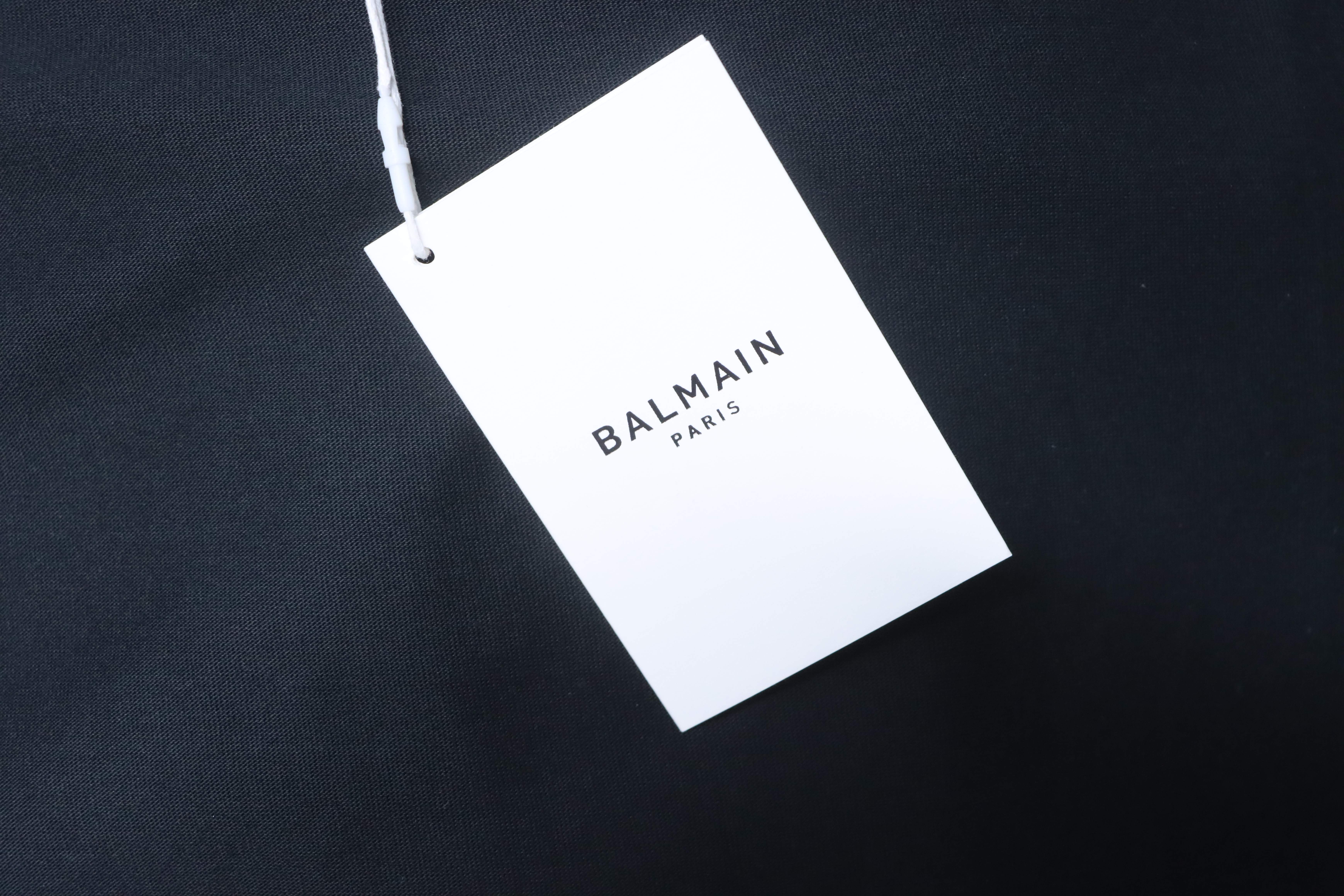 Balmain 26SS Cosmic Star Graffiti Short Sleeve Black T-Shirt