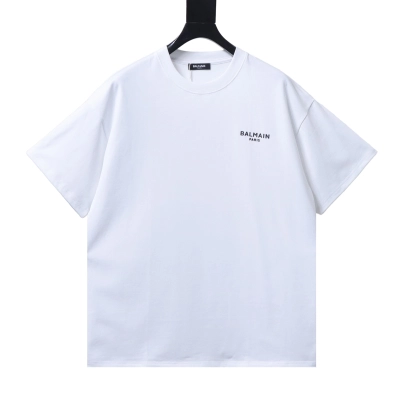 Balmain 26SS Minimal Rubberized Small Logo Short Sleeve T-Shirt 02