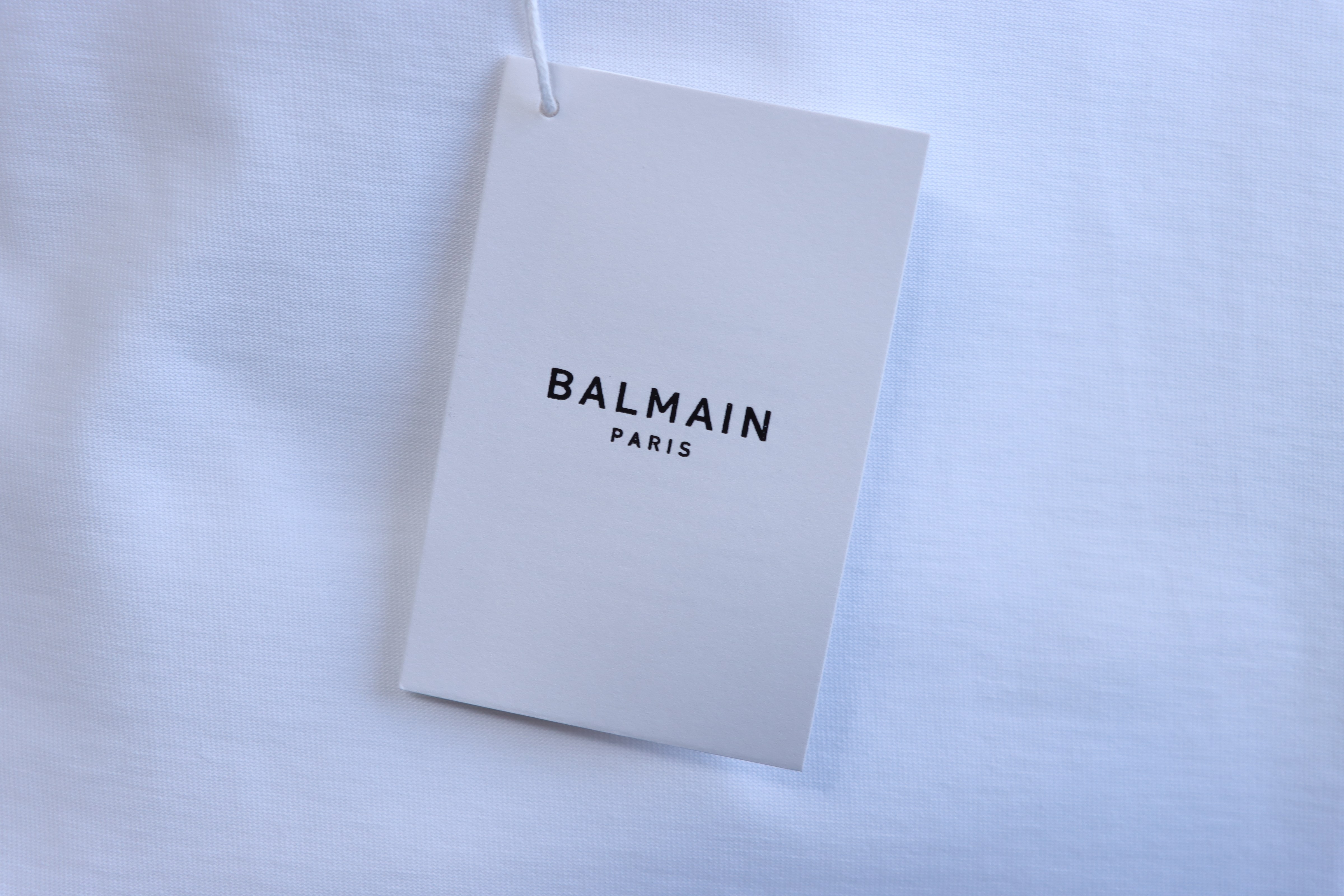 Balmain 26SS Minimal Rubberized Small Logo Short Sleeve T-Shirt