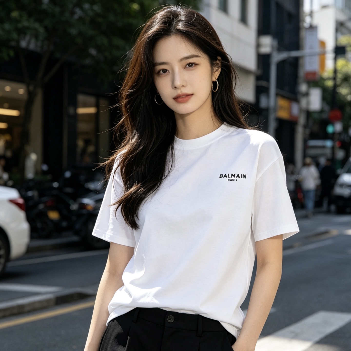 Balmain 26SS Minimal Rubberized Small Logo Short Sleeve T-Shirt