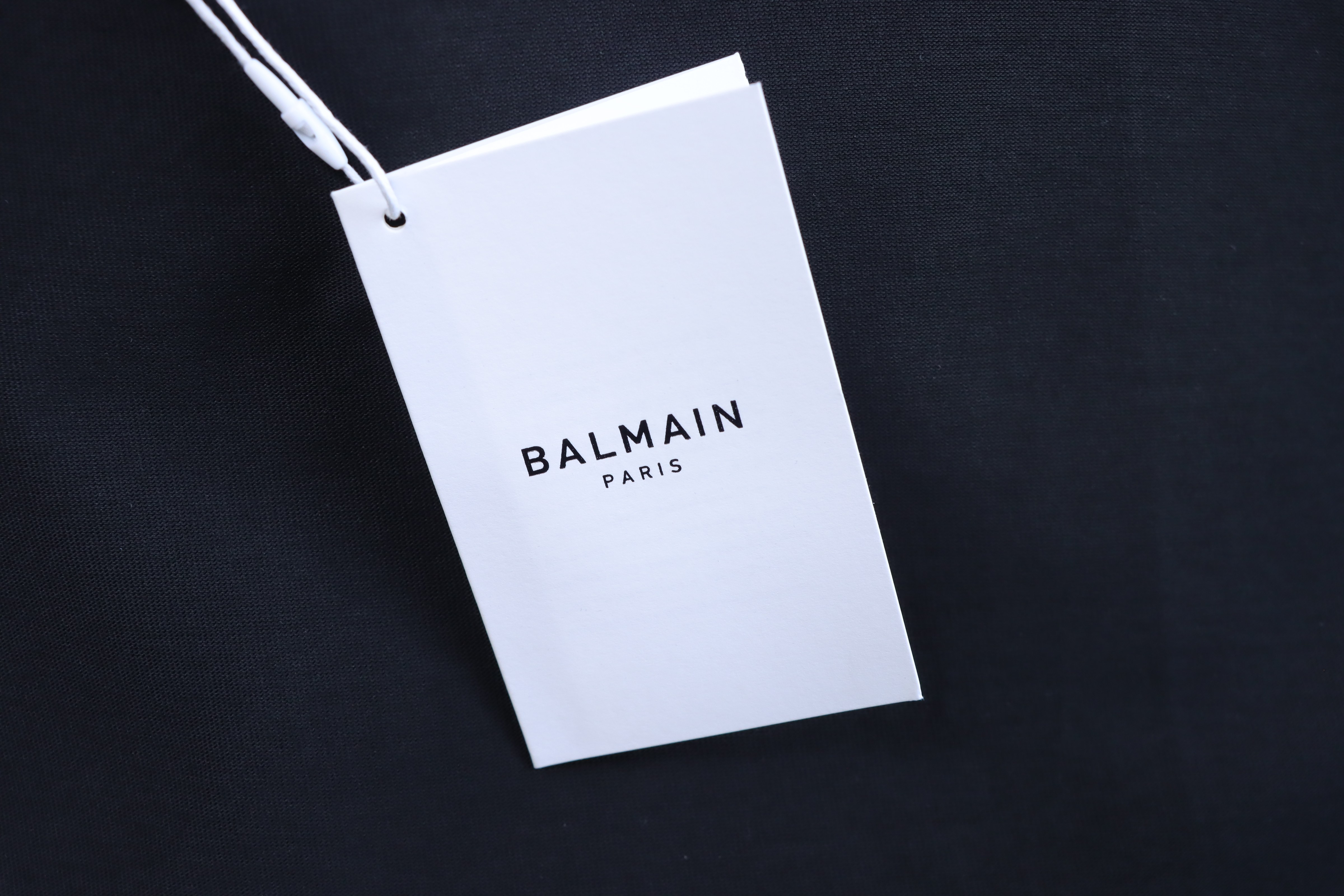 Balmain 26SS Minimal Rubberized Small Logo Short Black Sleeve T-Shirt