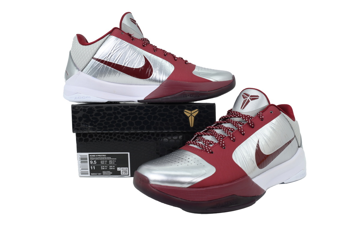 Caitlin Clark x Nike Zoom Kobe 5 Protro Gray Red IM0557-001