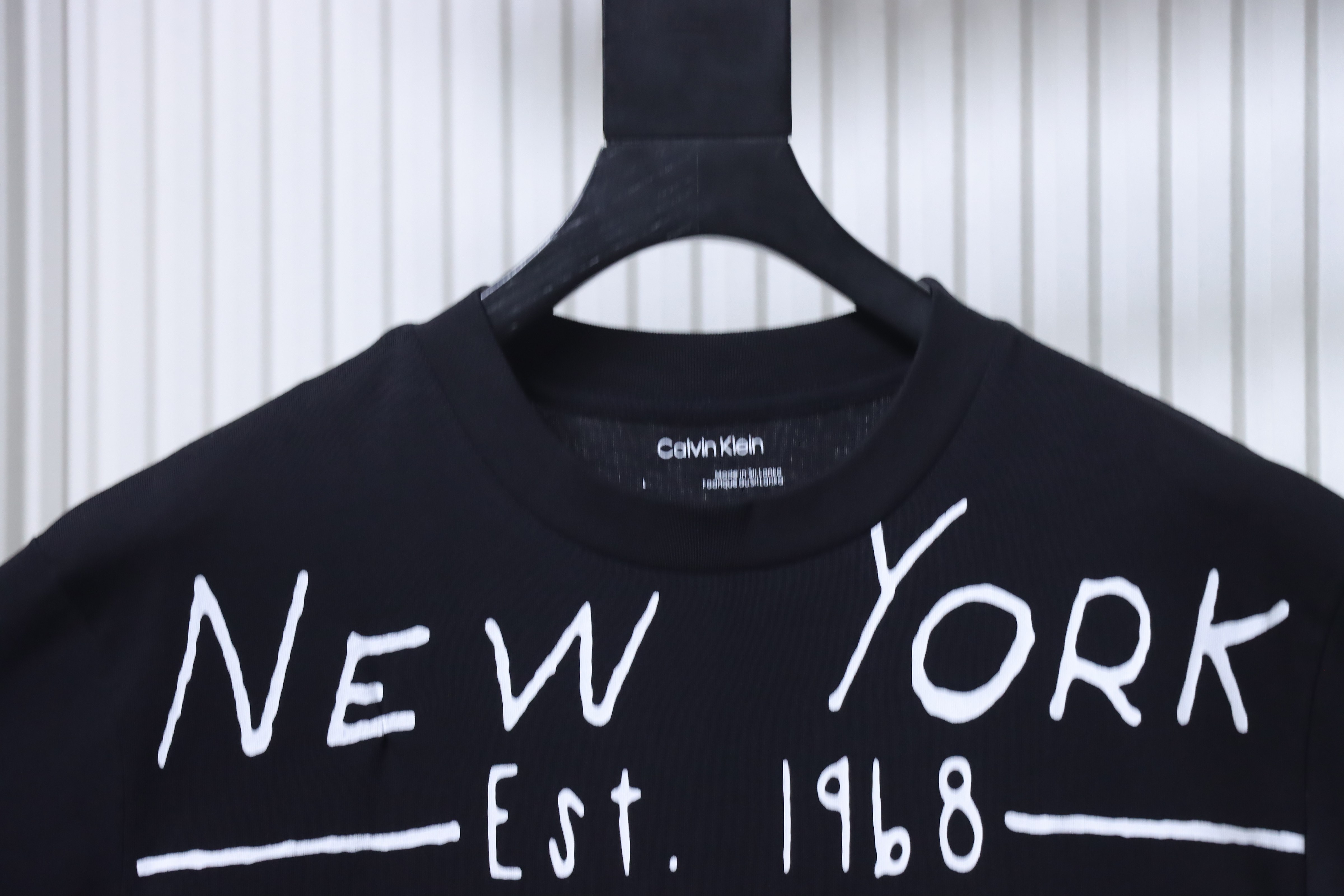 Calvin Klein CK Letter Graffiti Logo Short Sleeve Black T-Shirt