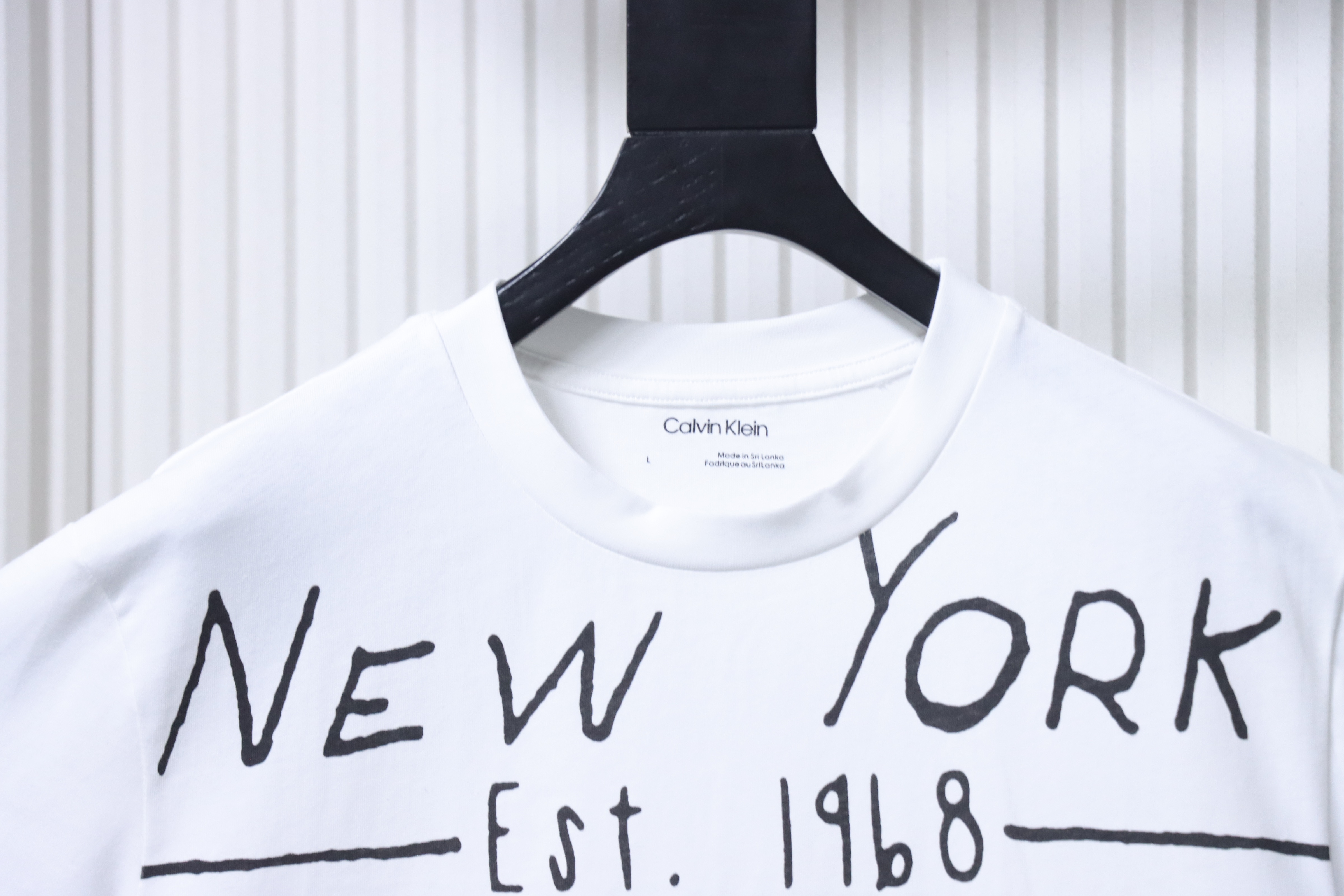 Calvin Klein CK Letter Graffiti Logo Short Sleeve White T-Shirt