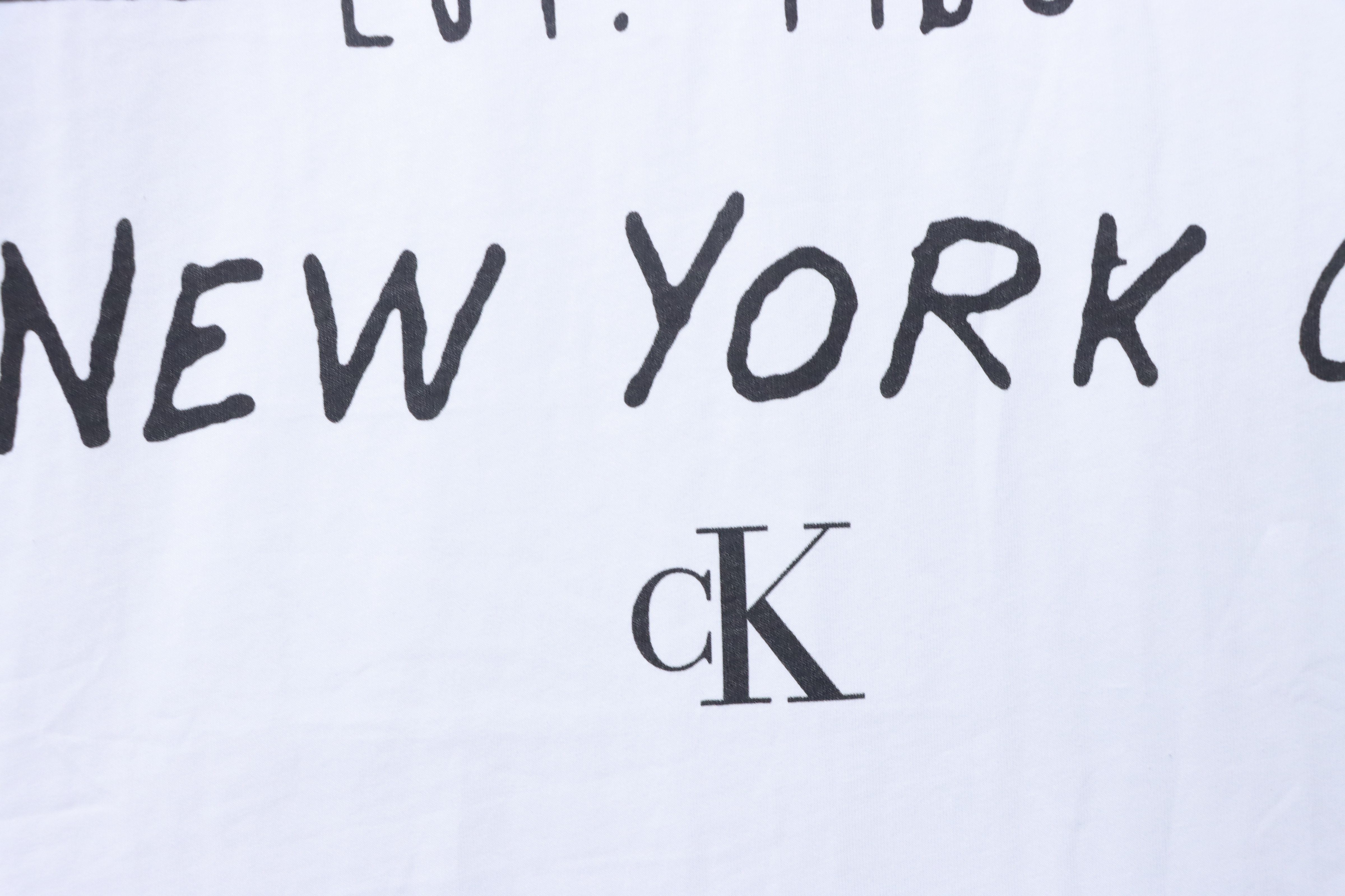 Calvin Klein CK Letter Graffiti Logo Short Sleeve White T-Shirt