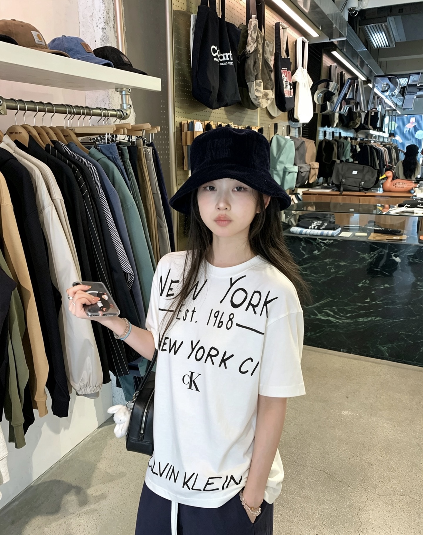 Calvin Klein CK Letter Graffiti Logo Short Sleeve White T-Shirt