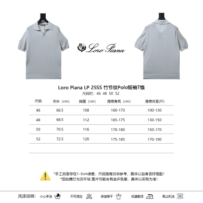 Loro Piana LP 25SS Slub Texture Polo Short Sleeve T-Shirt 01