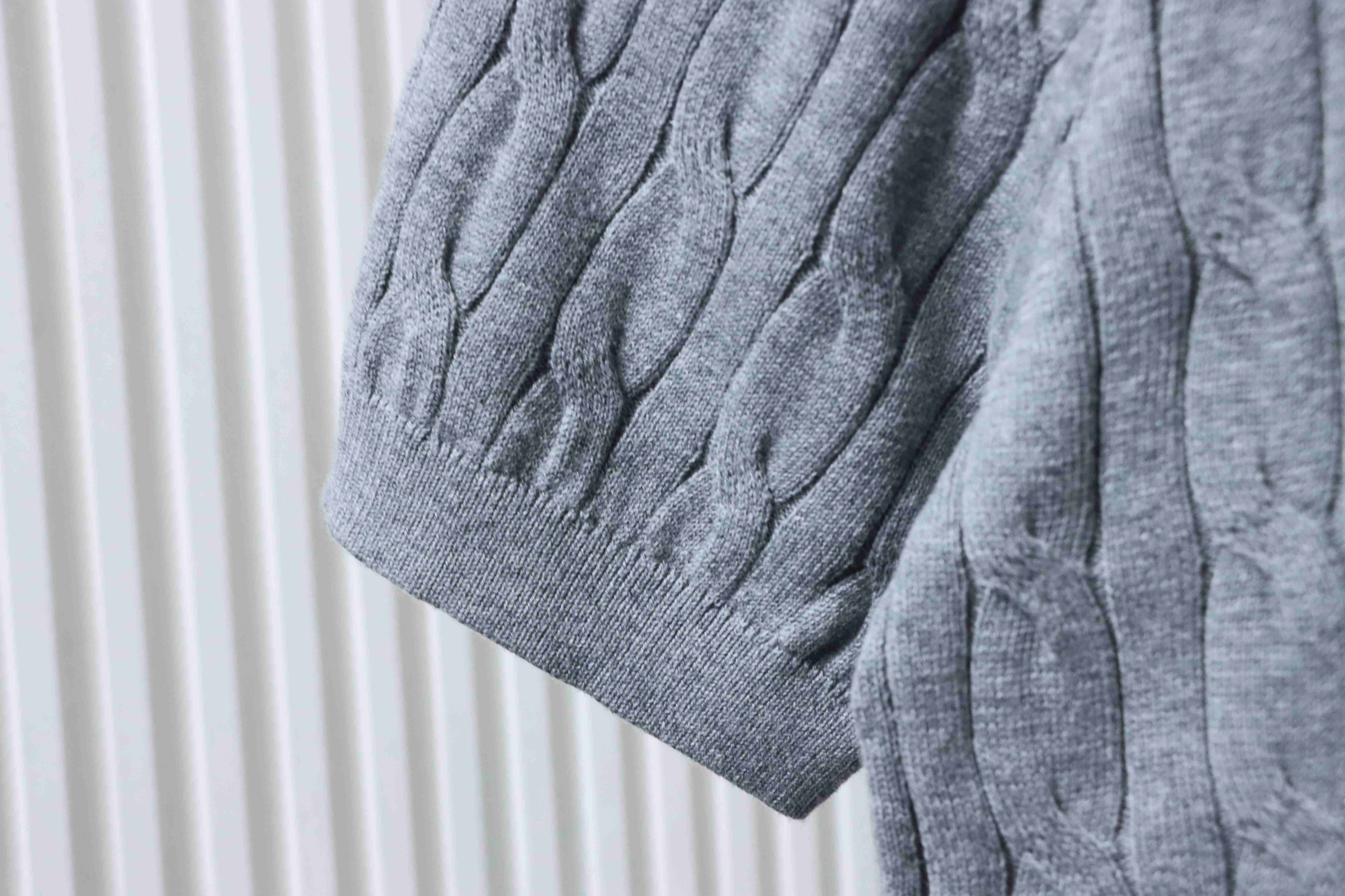 Loro Piana LP Cable Knit Short Sleeve Polo Shirt