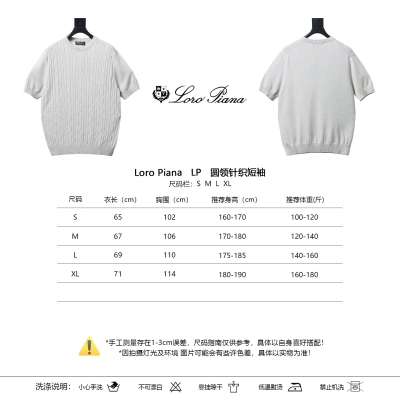 Loro Piana LP Crew Neck Knit Short Sleeve T-Shirt 01