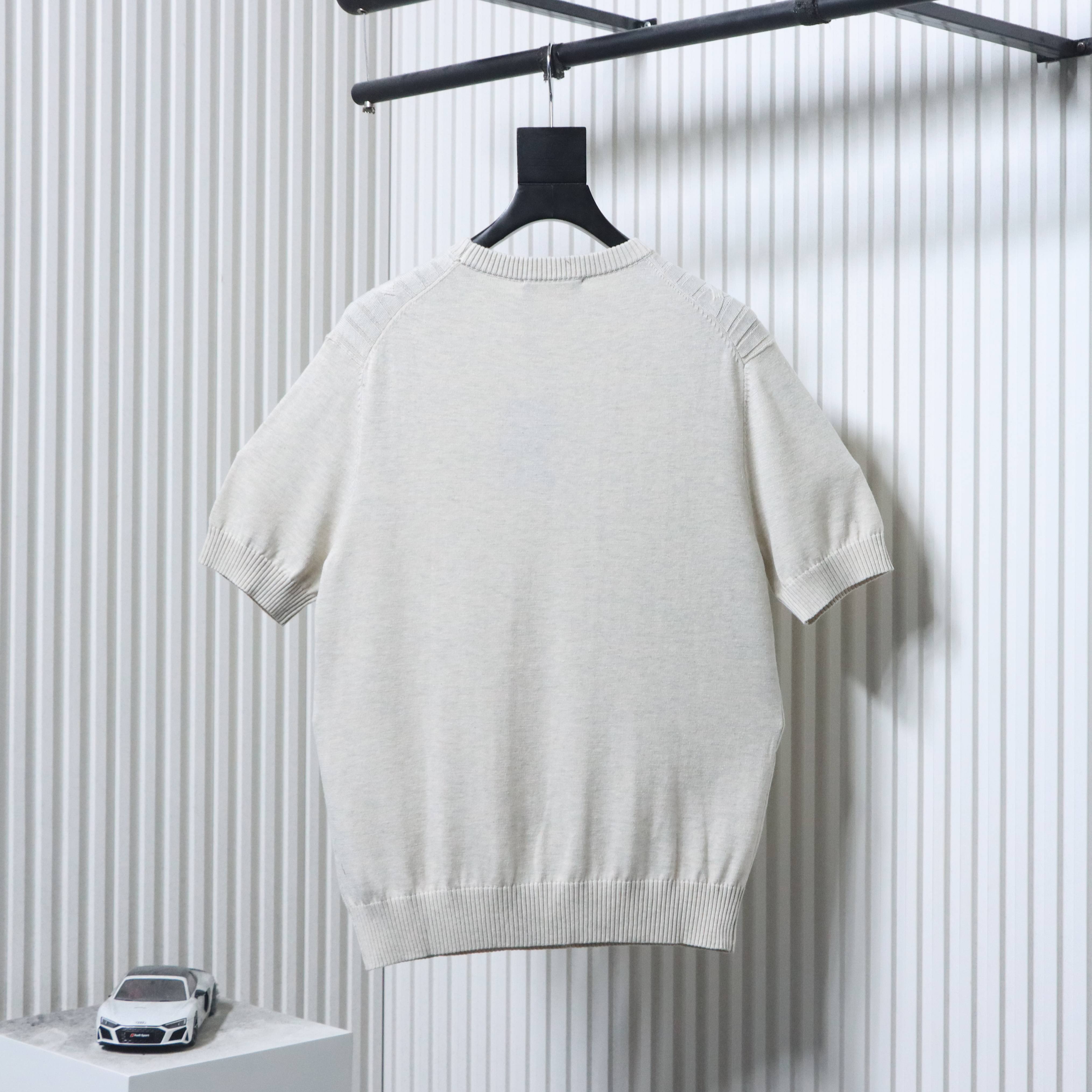 Loro Piana LP Crew Neck Knit Short Sleeve T-Shirt