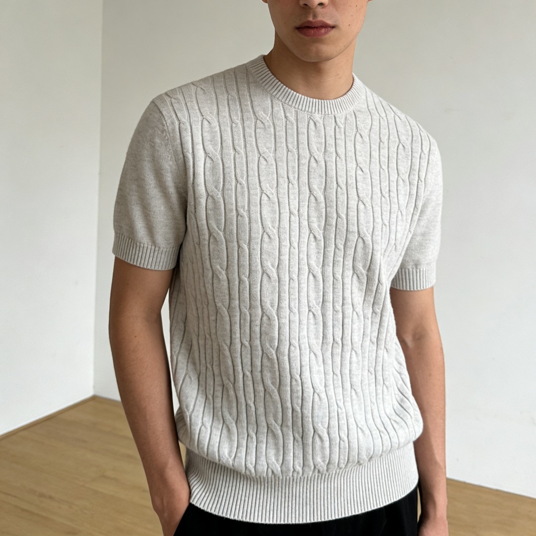 Loro Piana LP Crew Neck Knit Short Sleeve T-Shirt