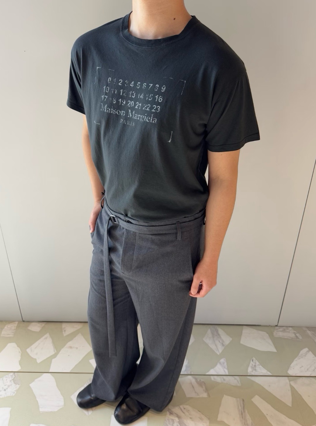 Maison Margiela 26SS Distressed Number Print Short Sleeve T-Shirt
