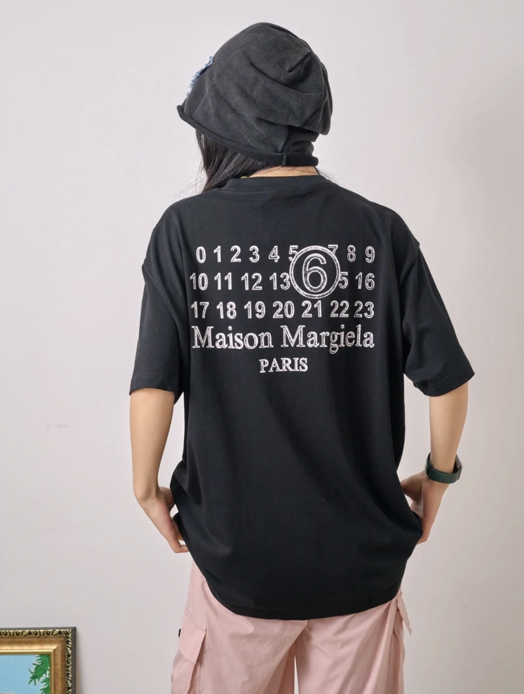 Maison Margiela Back Number Shadow Print Short Sleeve T-Shirt