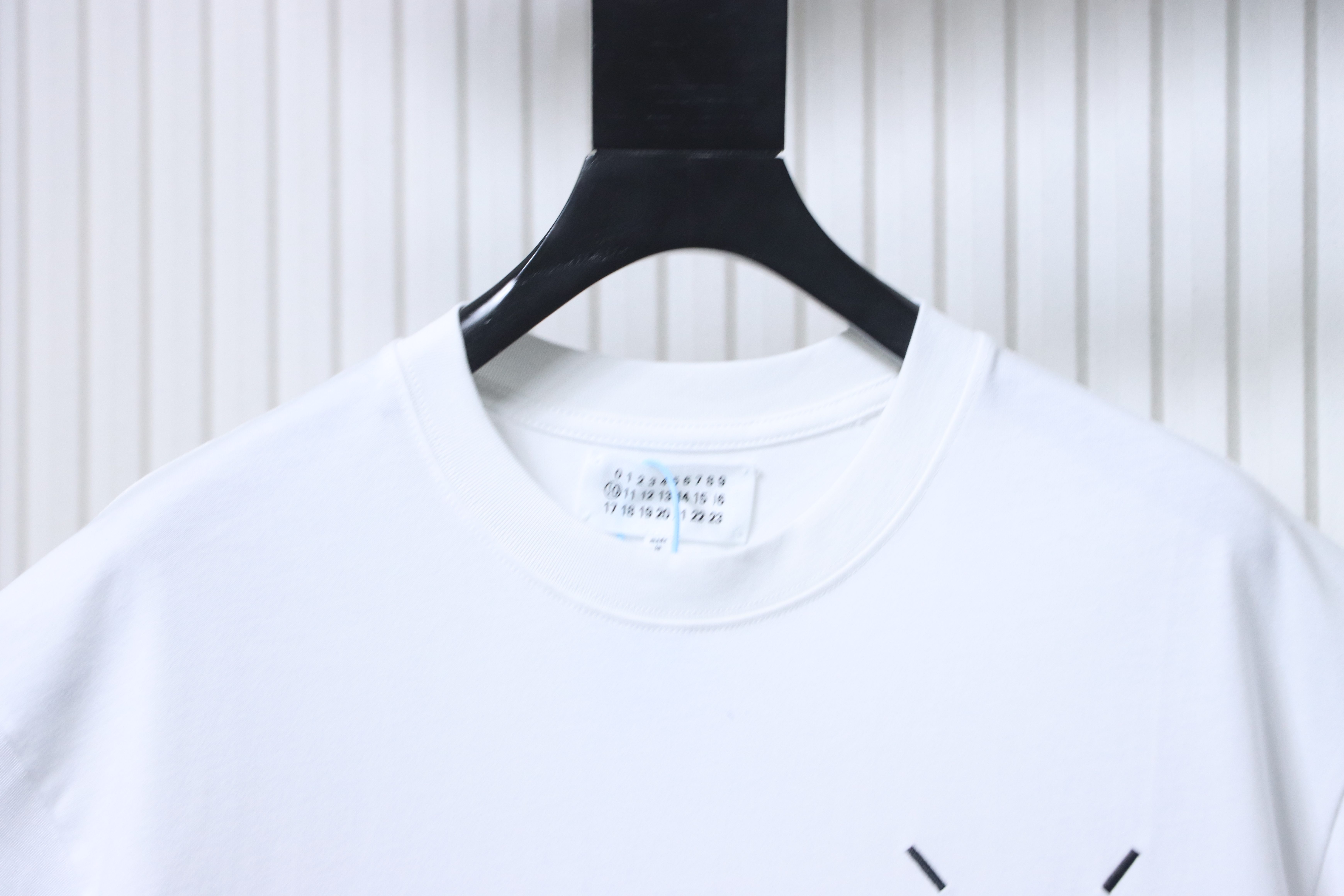 Maison Margiela Back Number Shadow Print Short White Sleeve T-Shirt