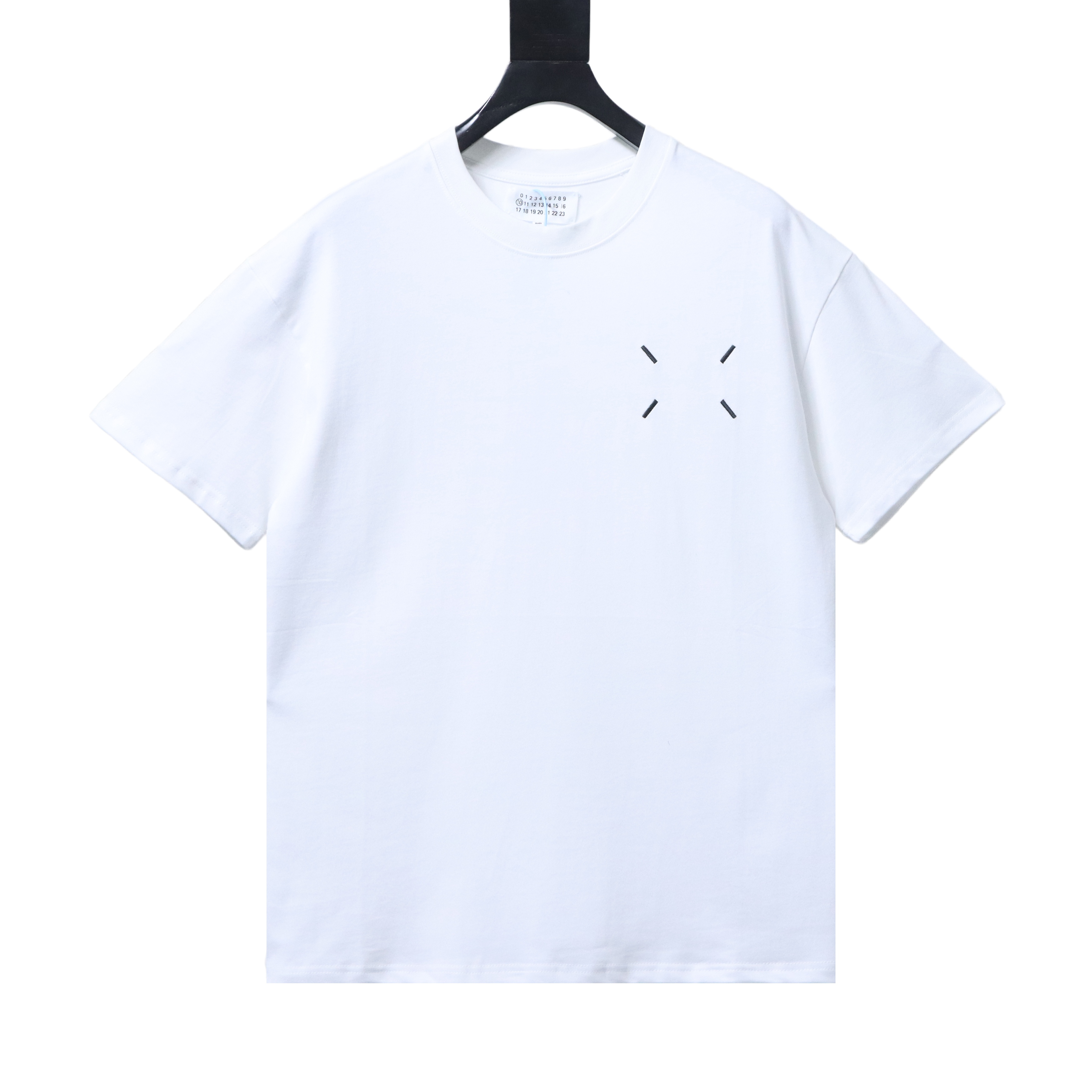 Maison Margiela Back Number Shadow Print Short White Sleeve T-Shirt