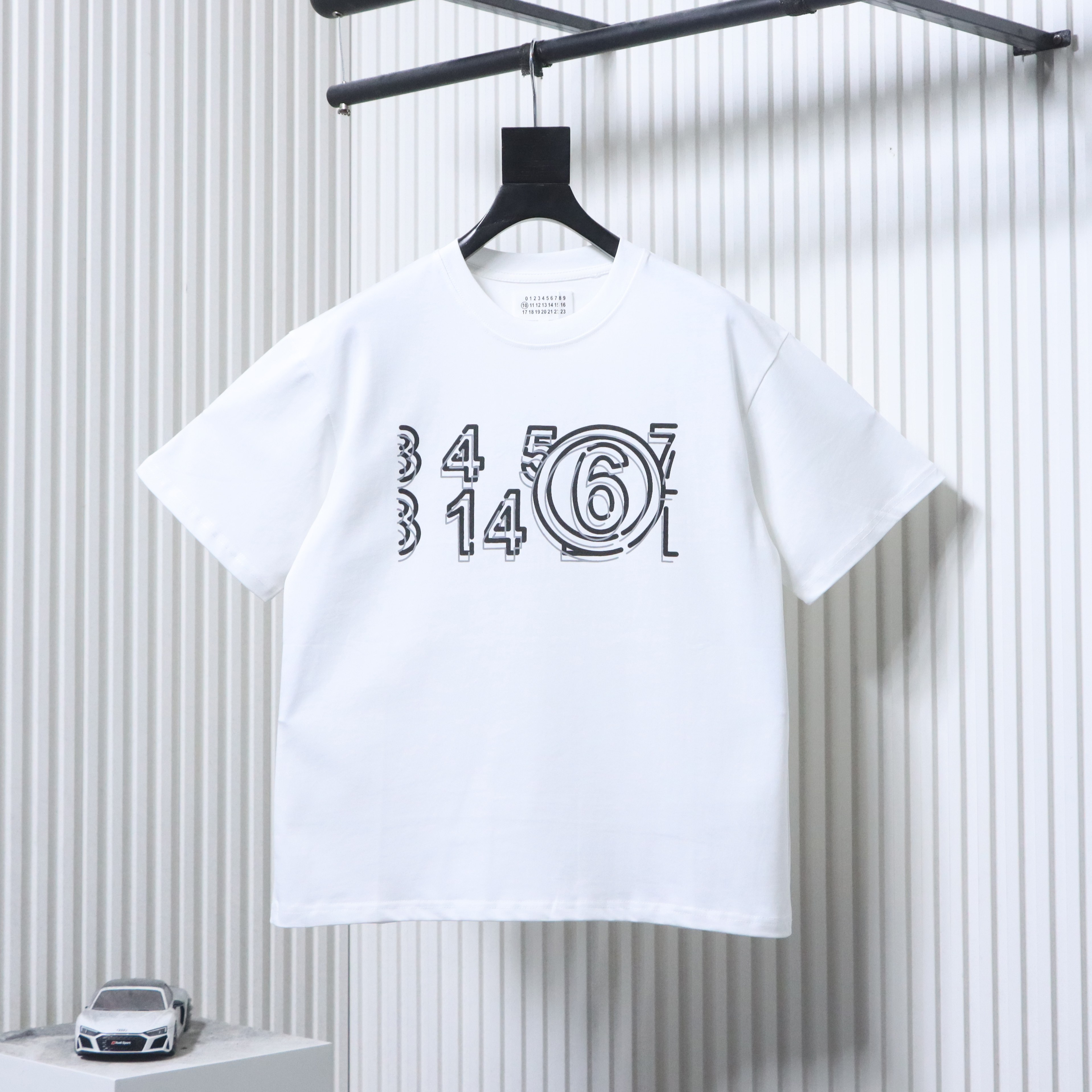 Maison Margiela Broken Number 6 Print Short Sleeve T-Shirt