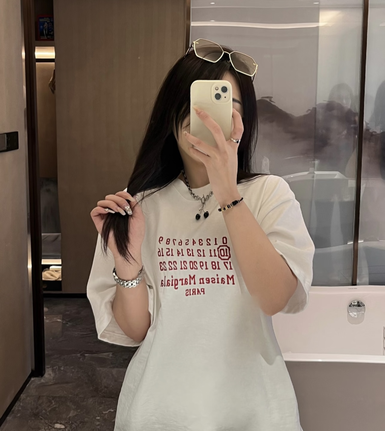 Maison Margiela Numeric Calendar Embroidery Short Sleeve T-Shirt