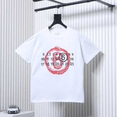 Maison Margiela Snake Limited Number Print Short White Sleeve T-Shirt 01