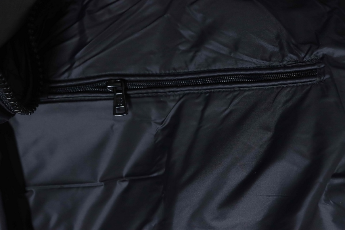 Moncler Micro Logo Patch Zip Stand Collar Black Down Jacket